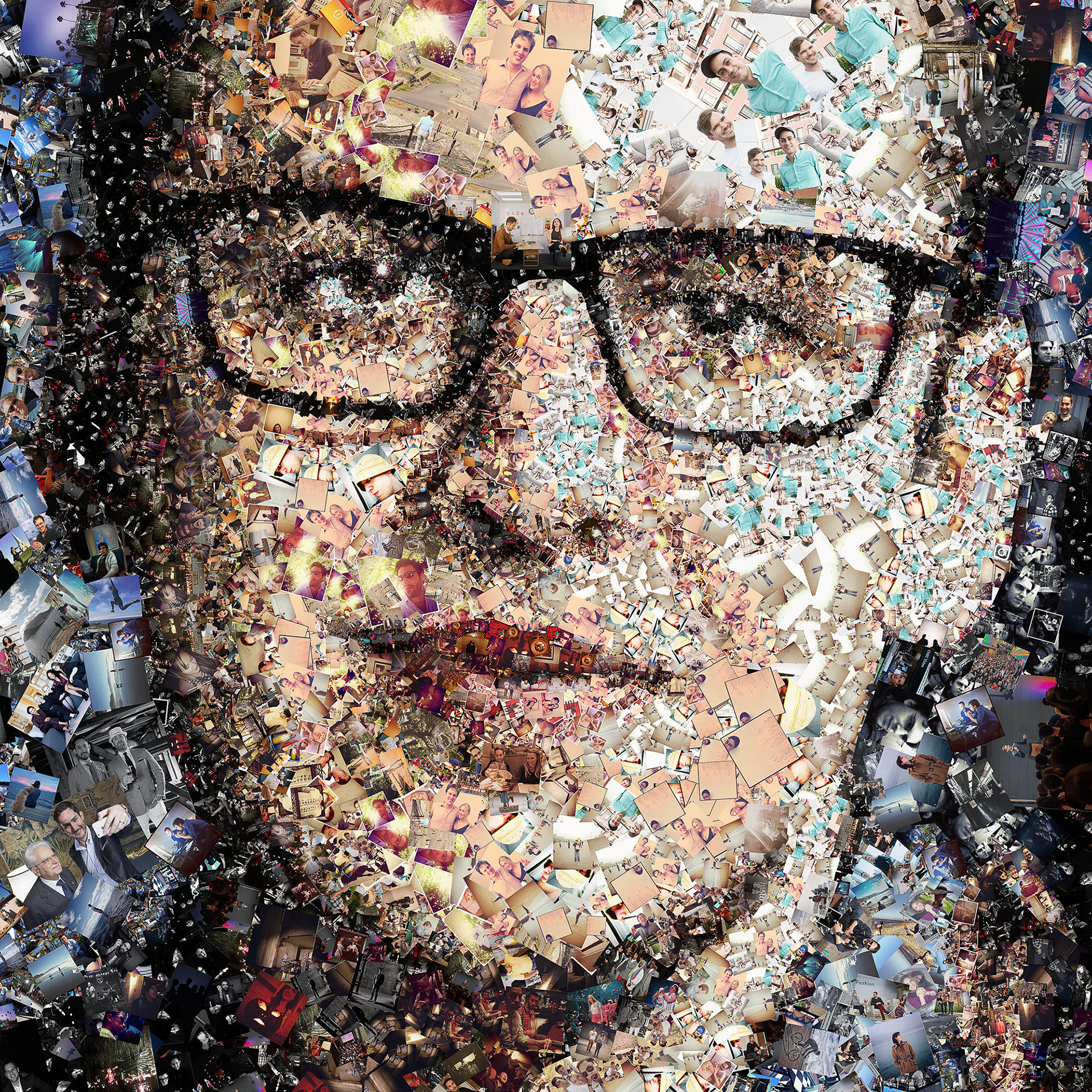 INSTAPORTRAIT photo collage of Instagram co-founder, Magazine illustration