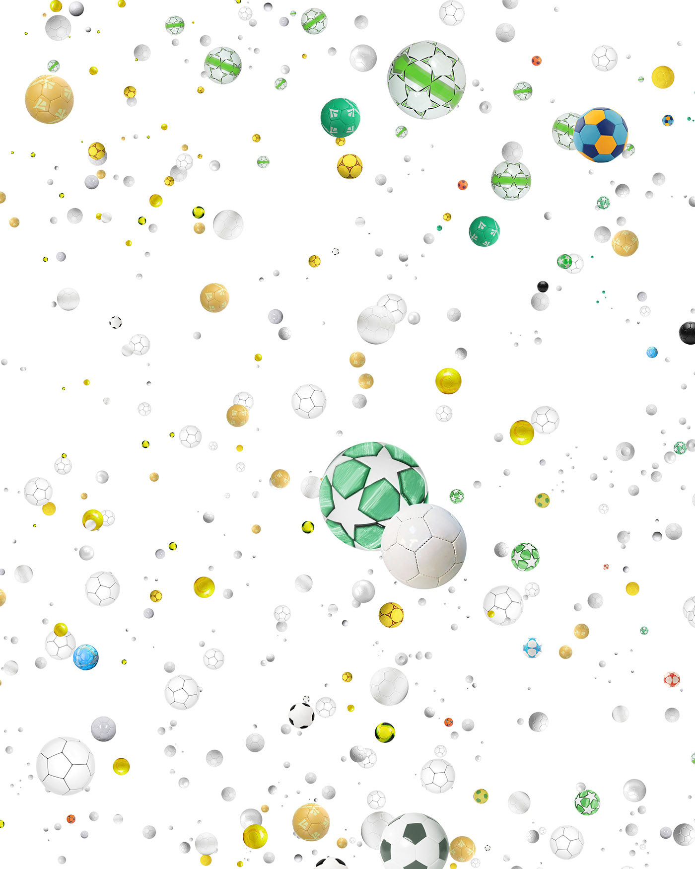 Digital ball mosaic illustration celebrating Greek goals in UEFA Champions League for MasterCard