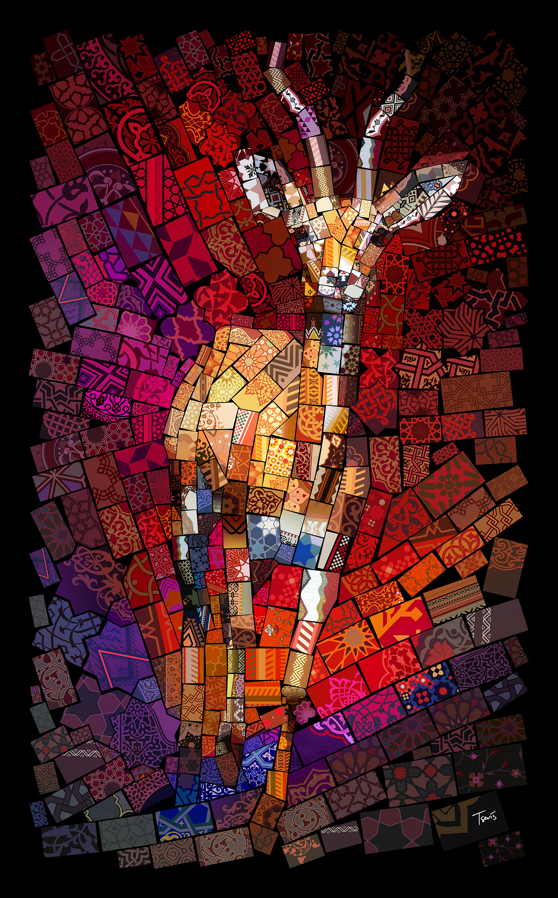 Ethereal Elegance: Mosaic Poetry of the Desert Antelope