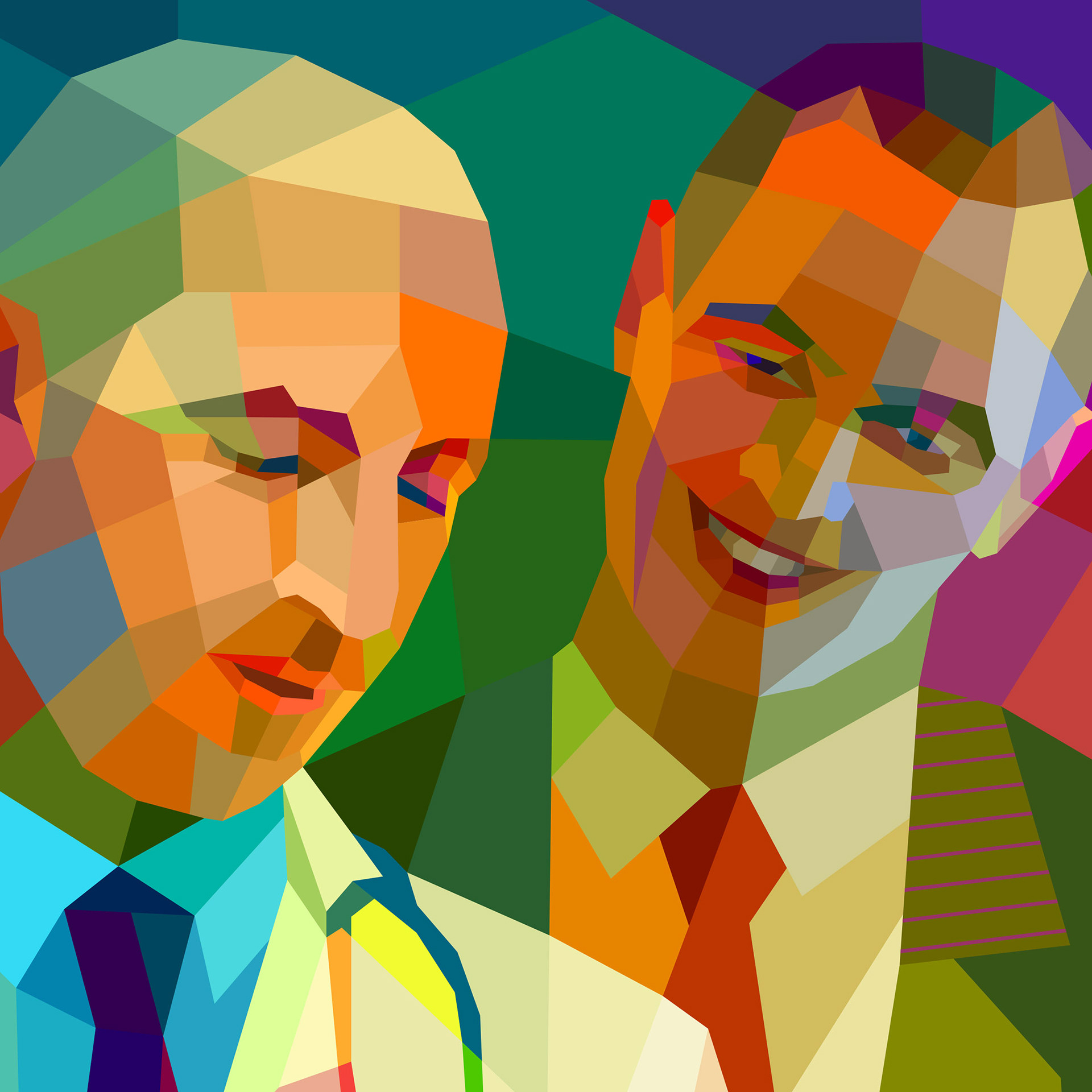 Portraits made of many graphics