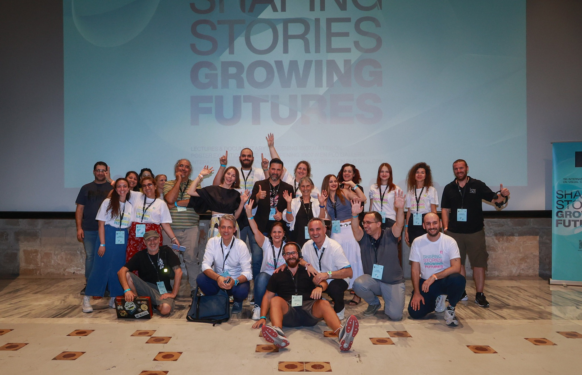 Group photo of Graphic Stories Cyprus 2025 conference participants and creative professionals from the three-day visual communication event in Paphos