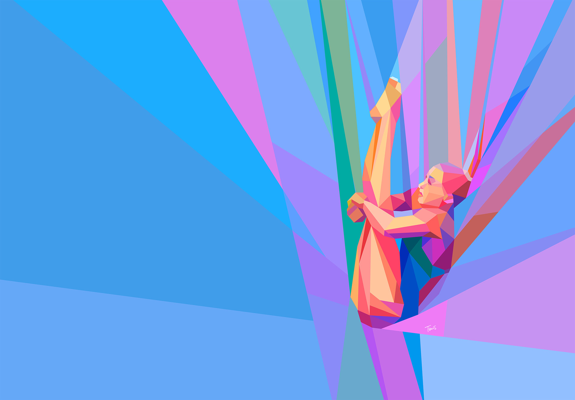 Diver in Neo futuristic illustration style, health branding illustration