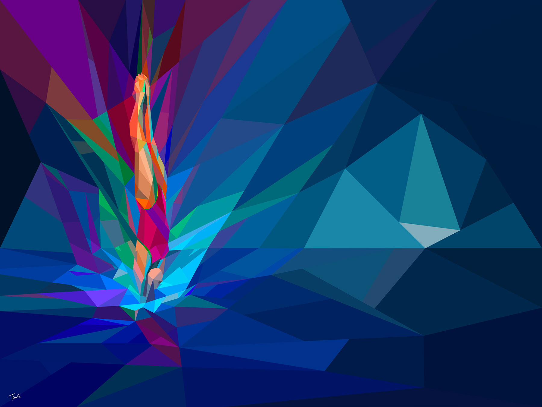 2012 Olympic Games diving illustration Yahoo global campaign