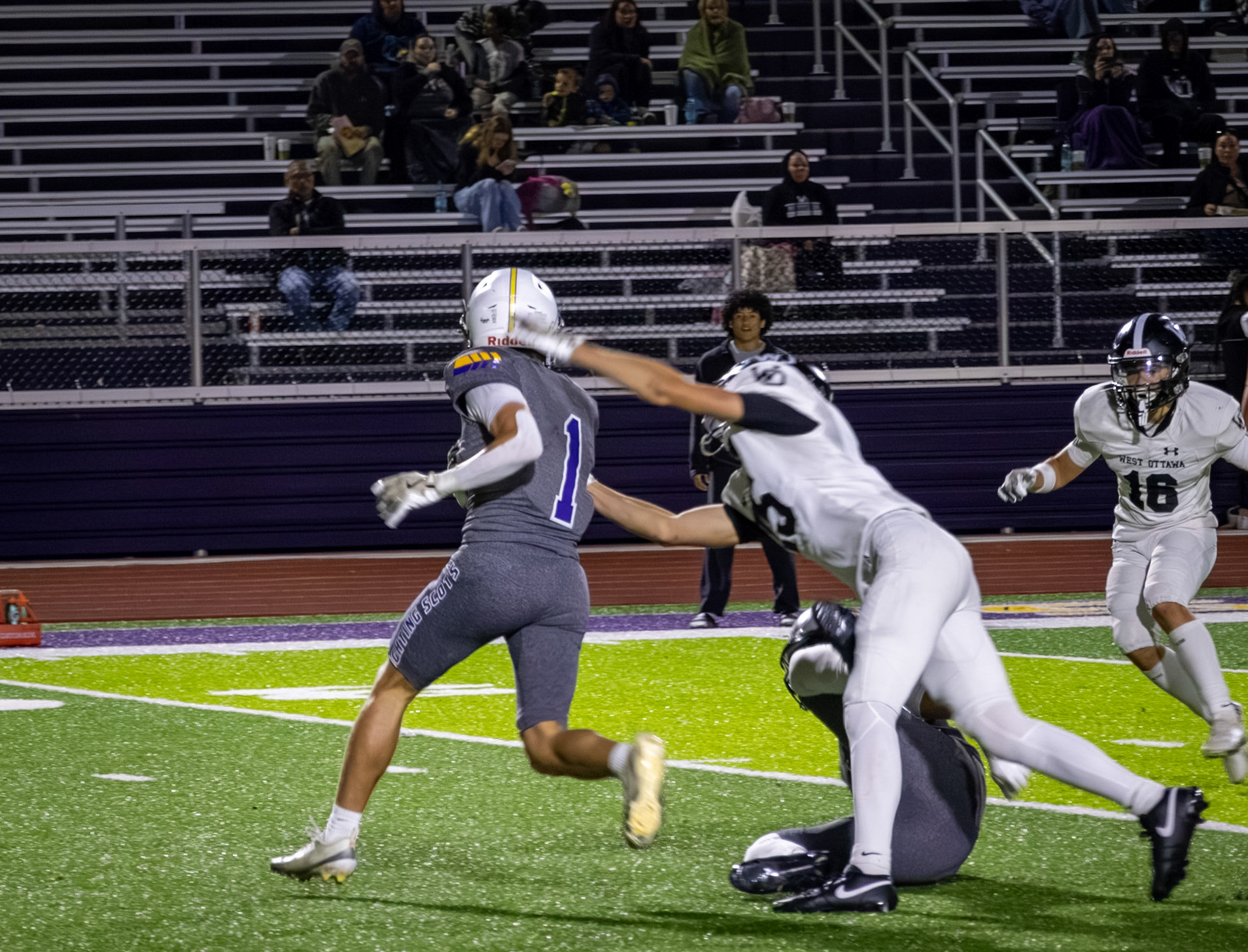 Eyes on the endzone, Pratt charges down the field not letting anyone stop him. He says "I knew what I had to do for the team, and with adrenaline through my veins I wasn't going to let anyone stop me" (Photo by Khloe Lowande)