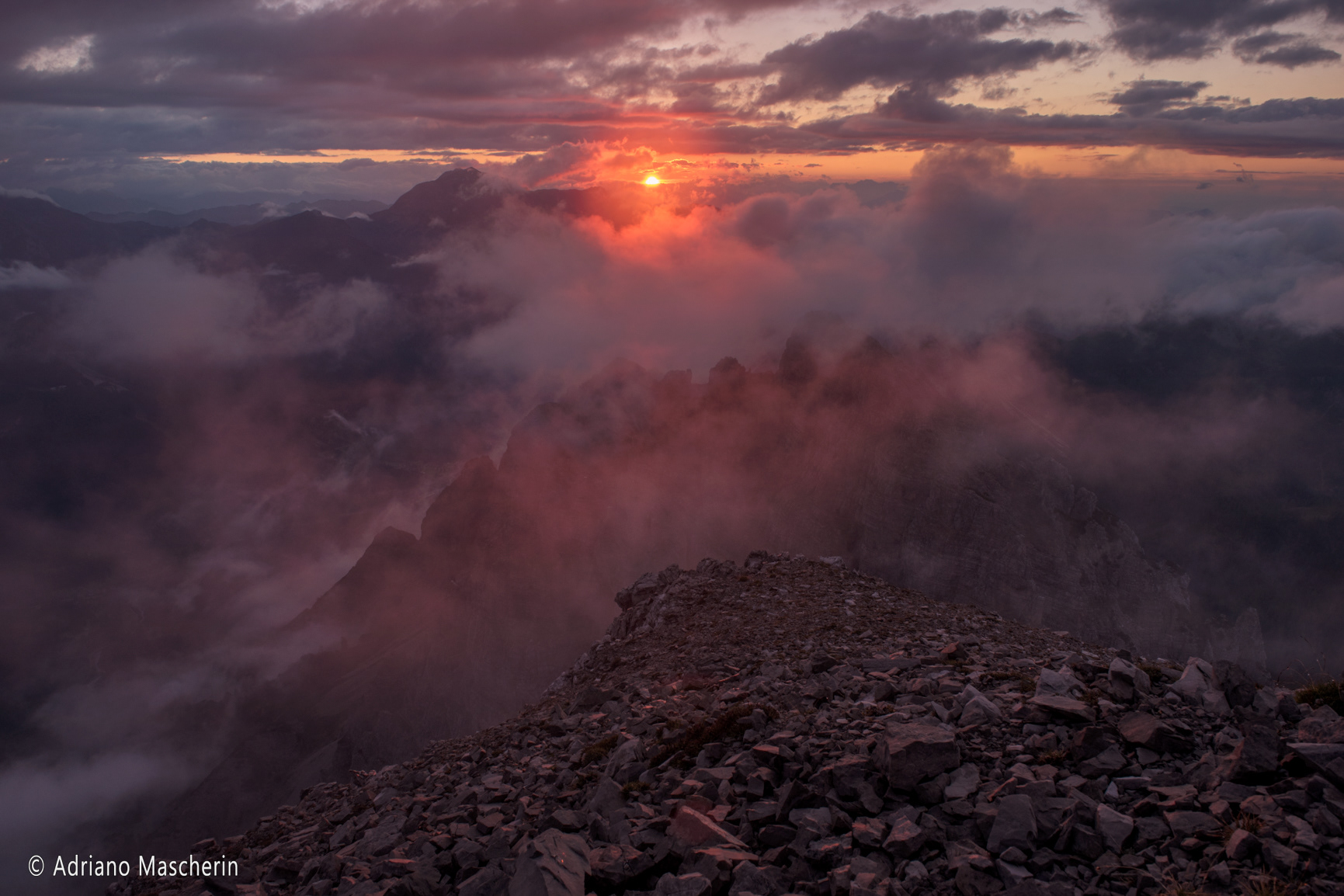 Alba da Cima Pecoli - Sunrise from Cima Pecoli
