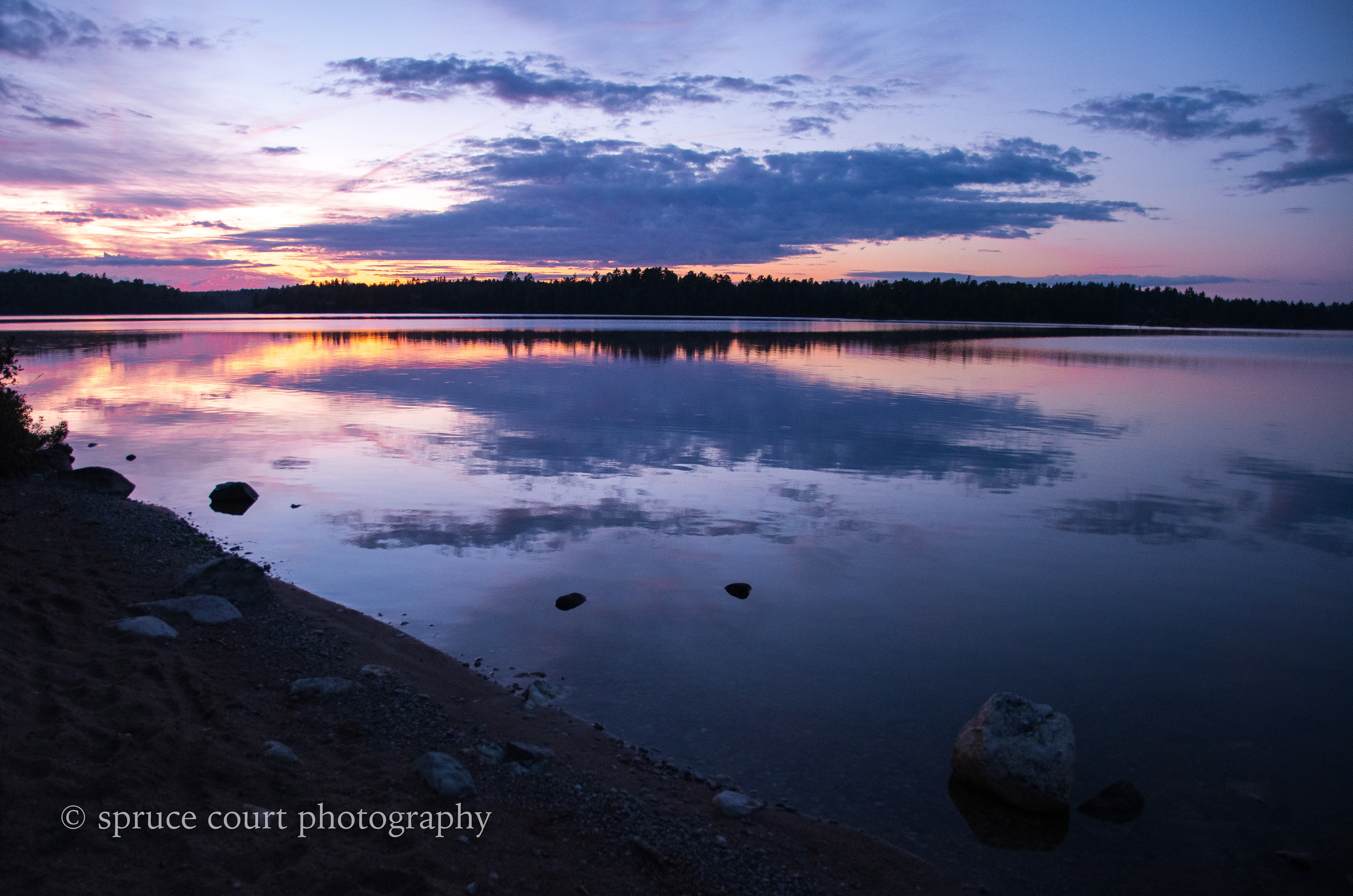 Sunset at a Beach on Burntside Lake