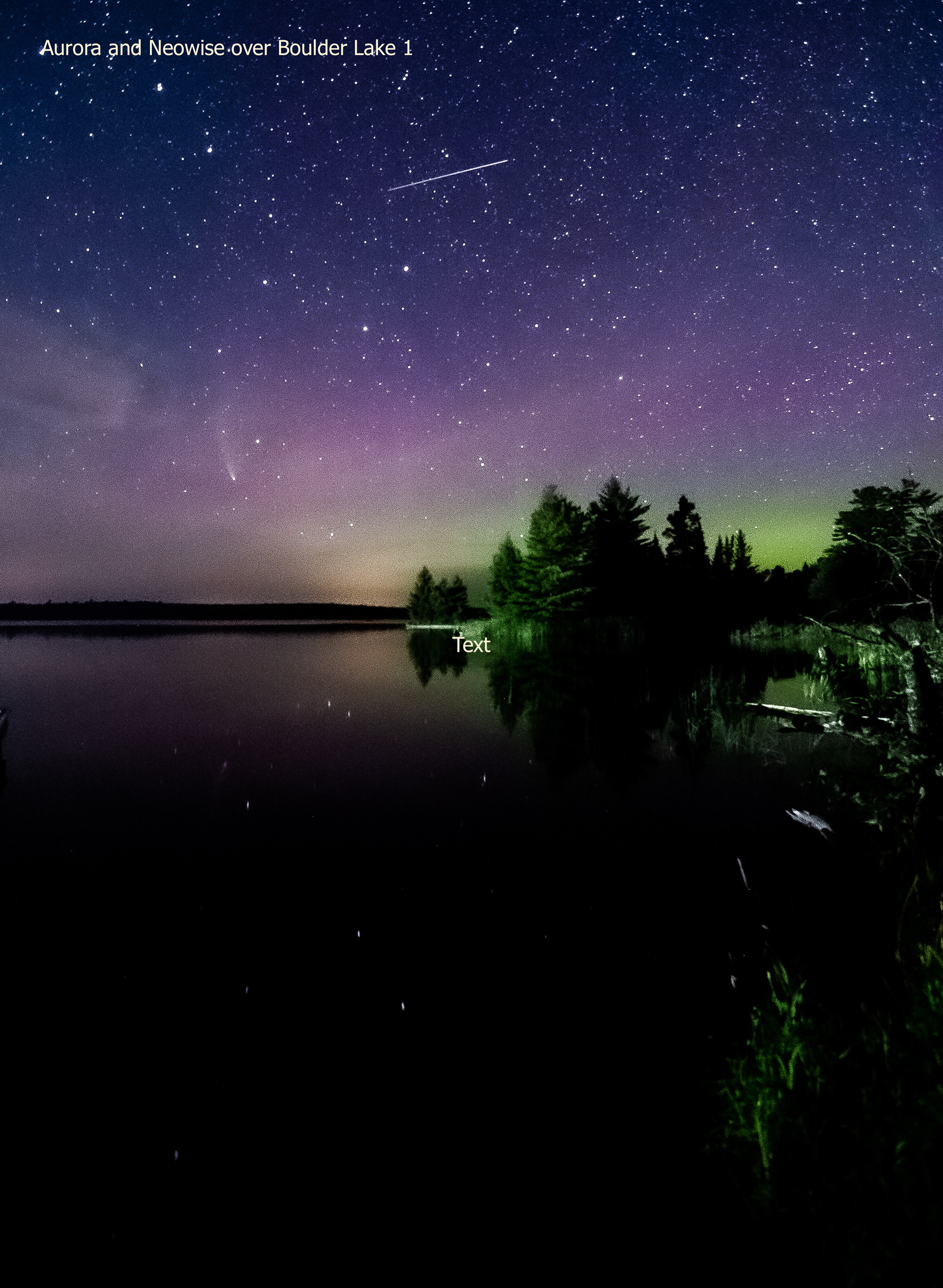 Aurora and Neowise over Boulder Lake 1