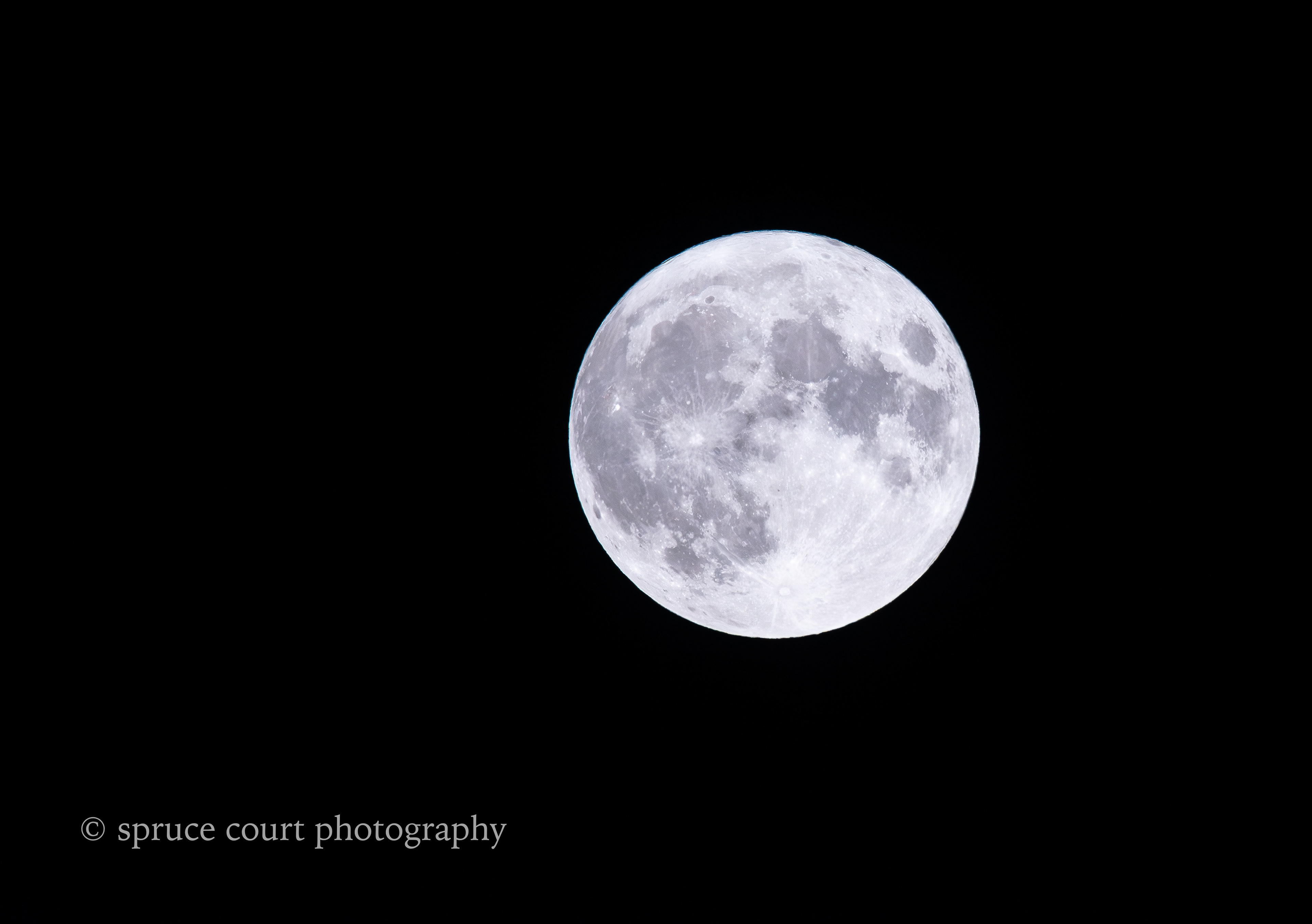 August 30, 2023 Super Moon, Black and White