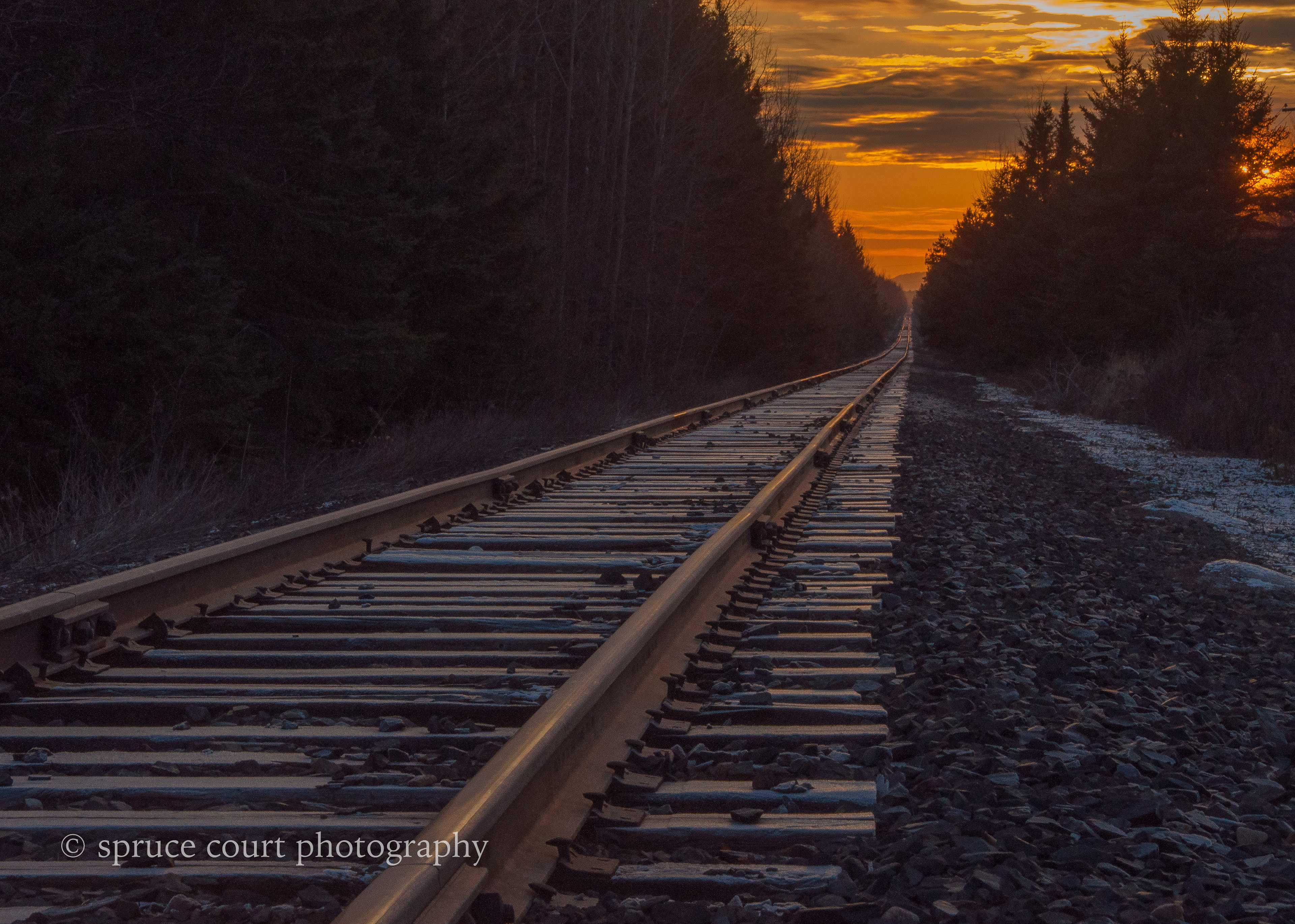 Train Tracks at Sunset