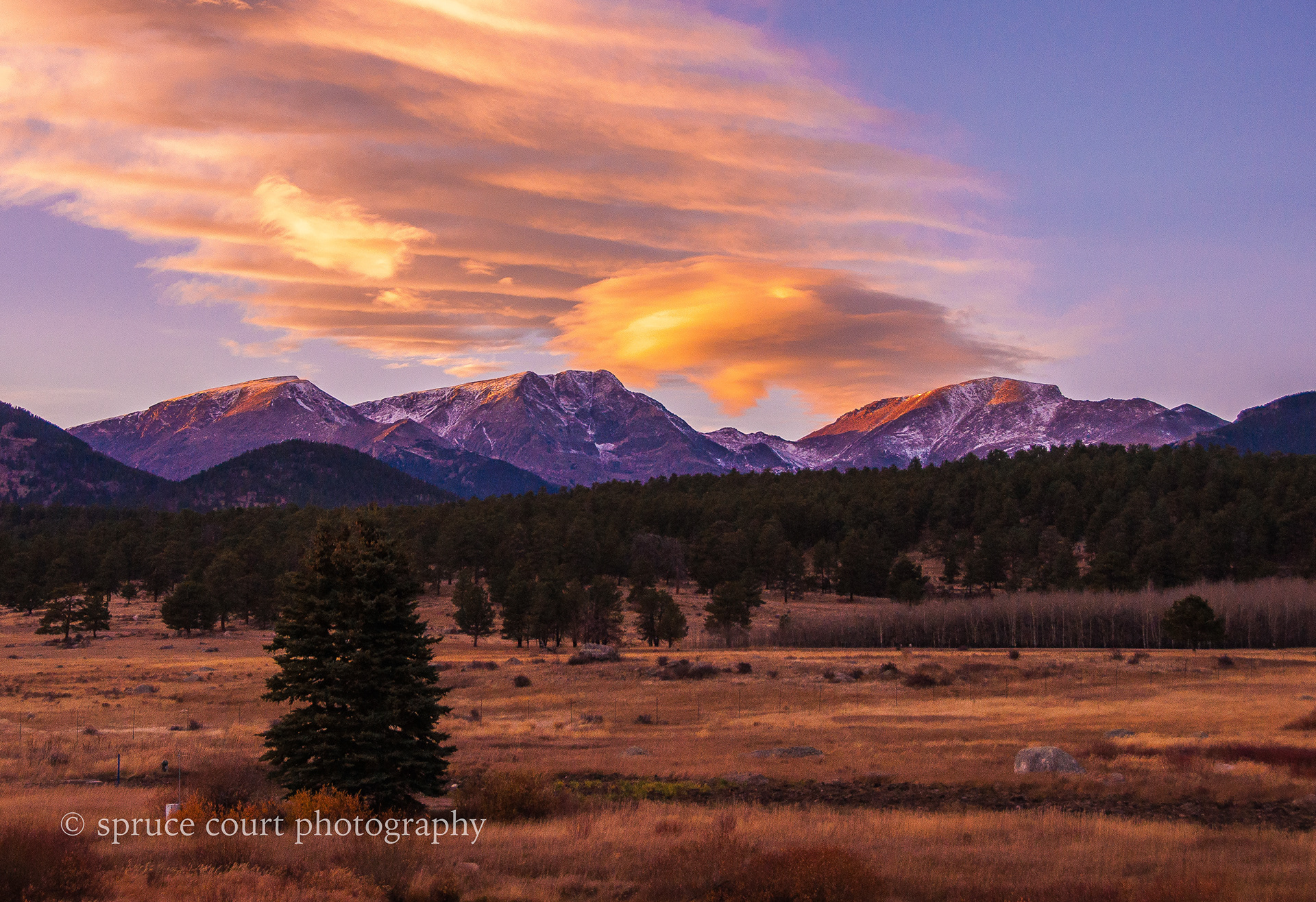 Sunset at Beaver Meadows, Rocky Mountain National Park