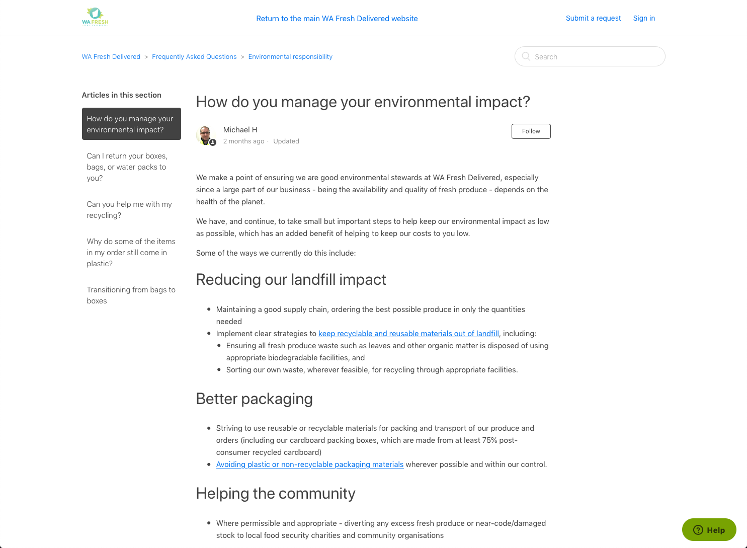 Another example of the quality of Help Centre articles aimed for during my stewardship