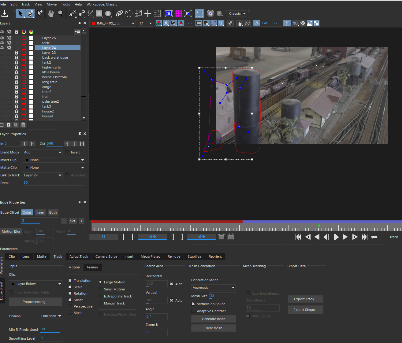 Tracking planes for Roto in Mocha Pro