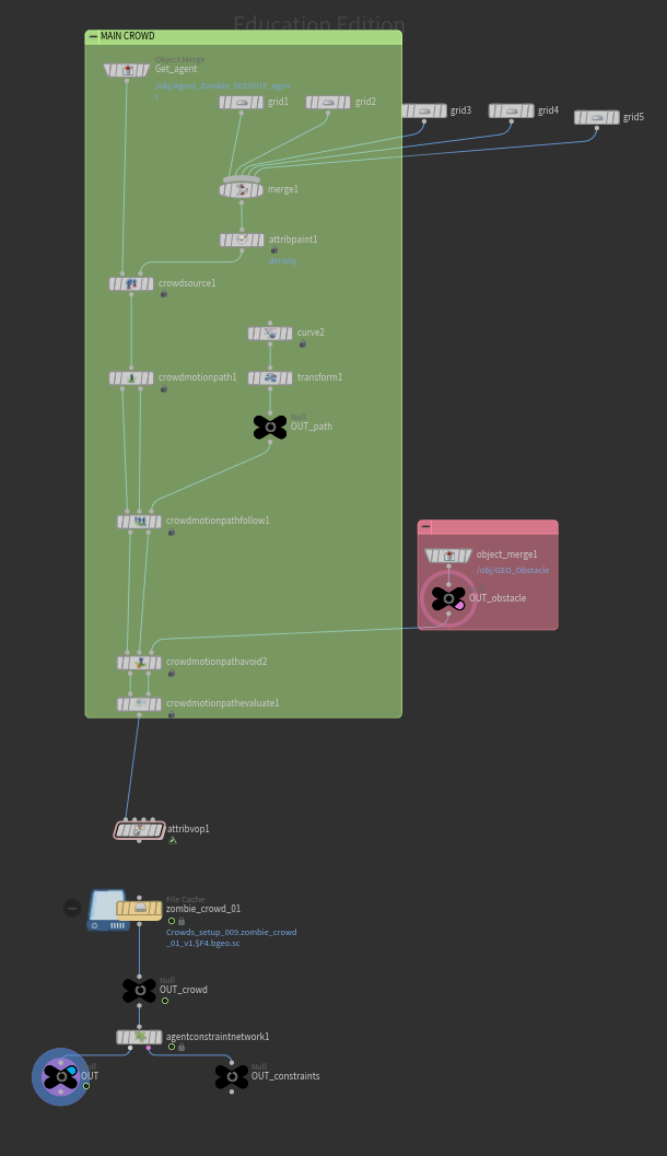 Agent setup imported for crowd motion setup