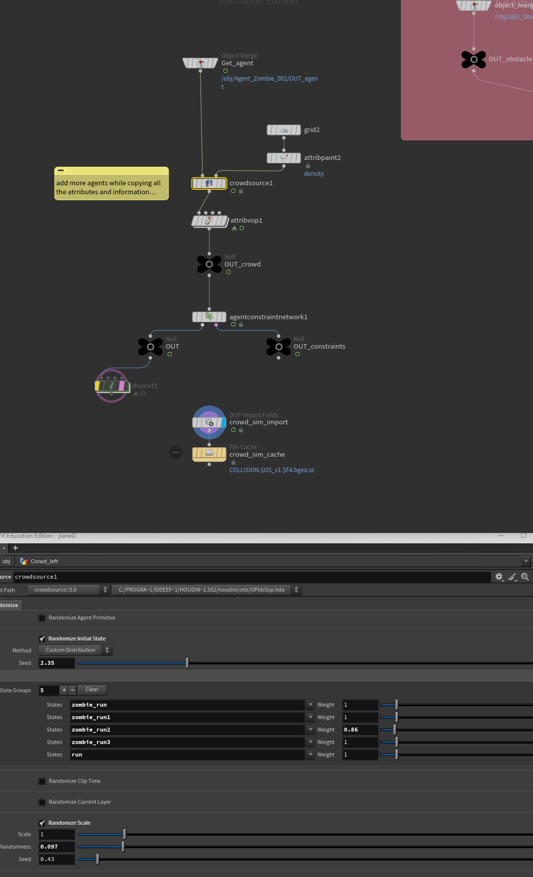 Crowd setup for RBD & solver