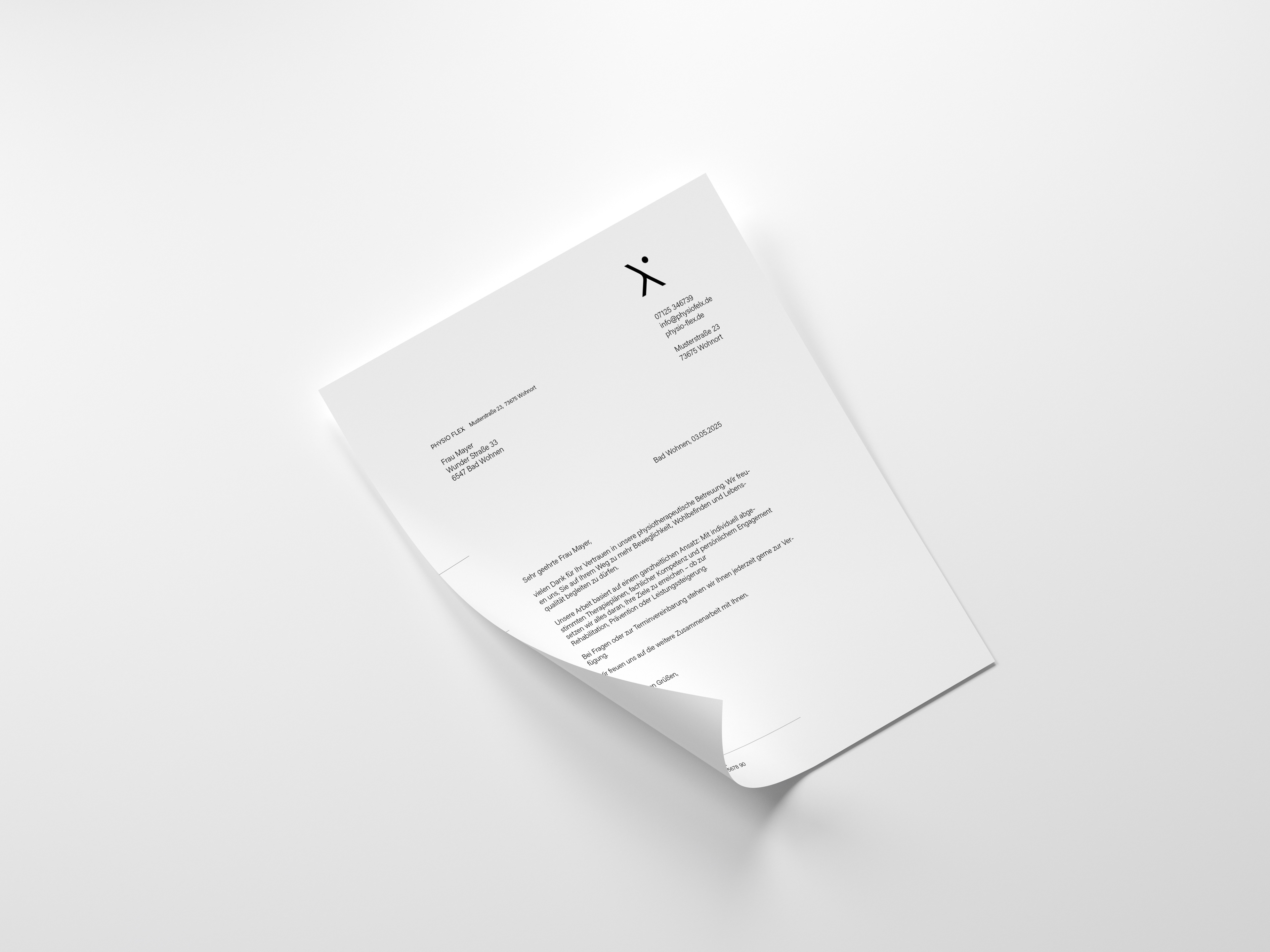 physioflex corporate design letterhead