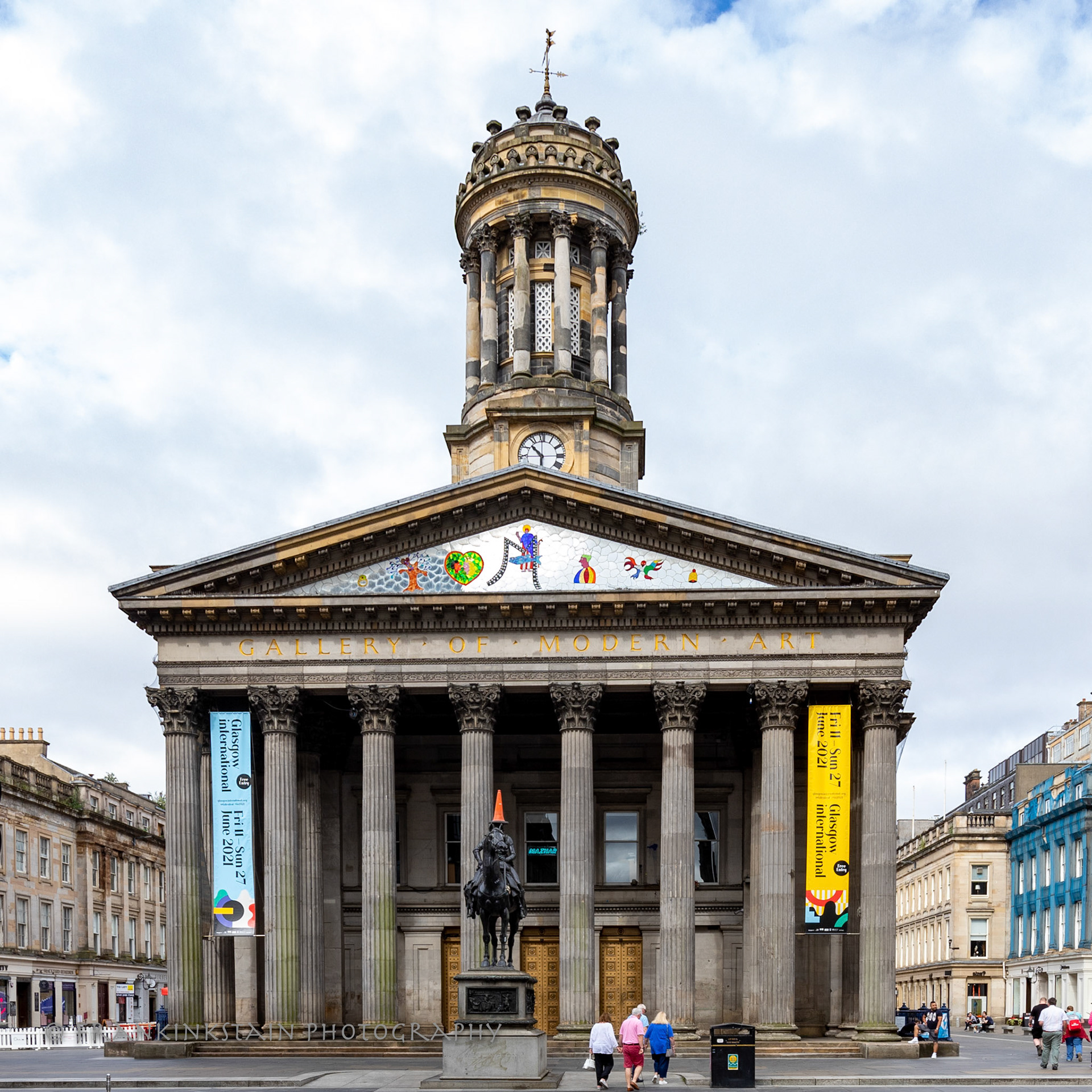 QUEEN STREET DUKE OF WELLINGTON STATUE &amp; GALLERY OF MODERN ART (FORMER STIRLING'S LIBRARY, FORMER CUNNINGHAME MANSION AND FORMER ROYAL EXCHANGE)