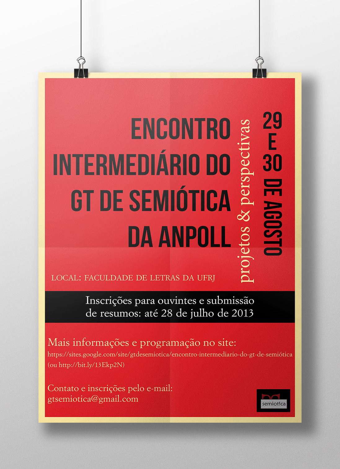 Cartaz para divulgação do evento de Semiótica