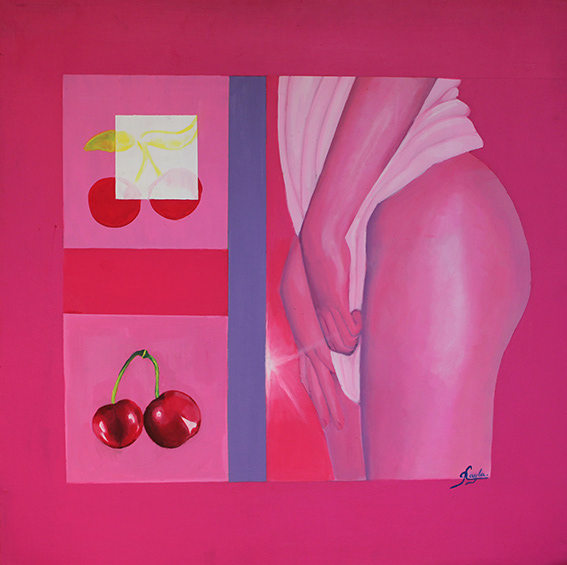 Fruit of Love: 2003 - Acrylic & Oil on canvas 90x90cm - Sold