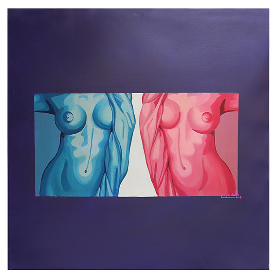 Modern Venus: 2003 - Acrylic & Oil on canvas 90x90cm - Sold