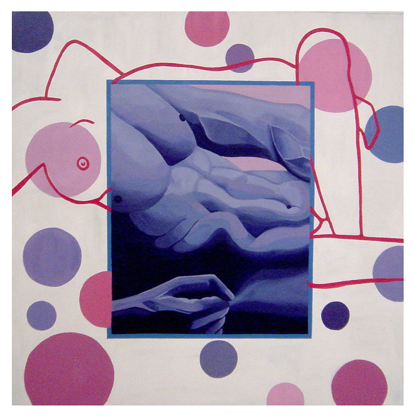 Behind every man a woman: Acrylic & Oil on canvas 2003 - 200x200cm - sold