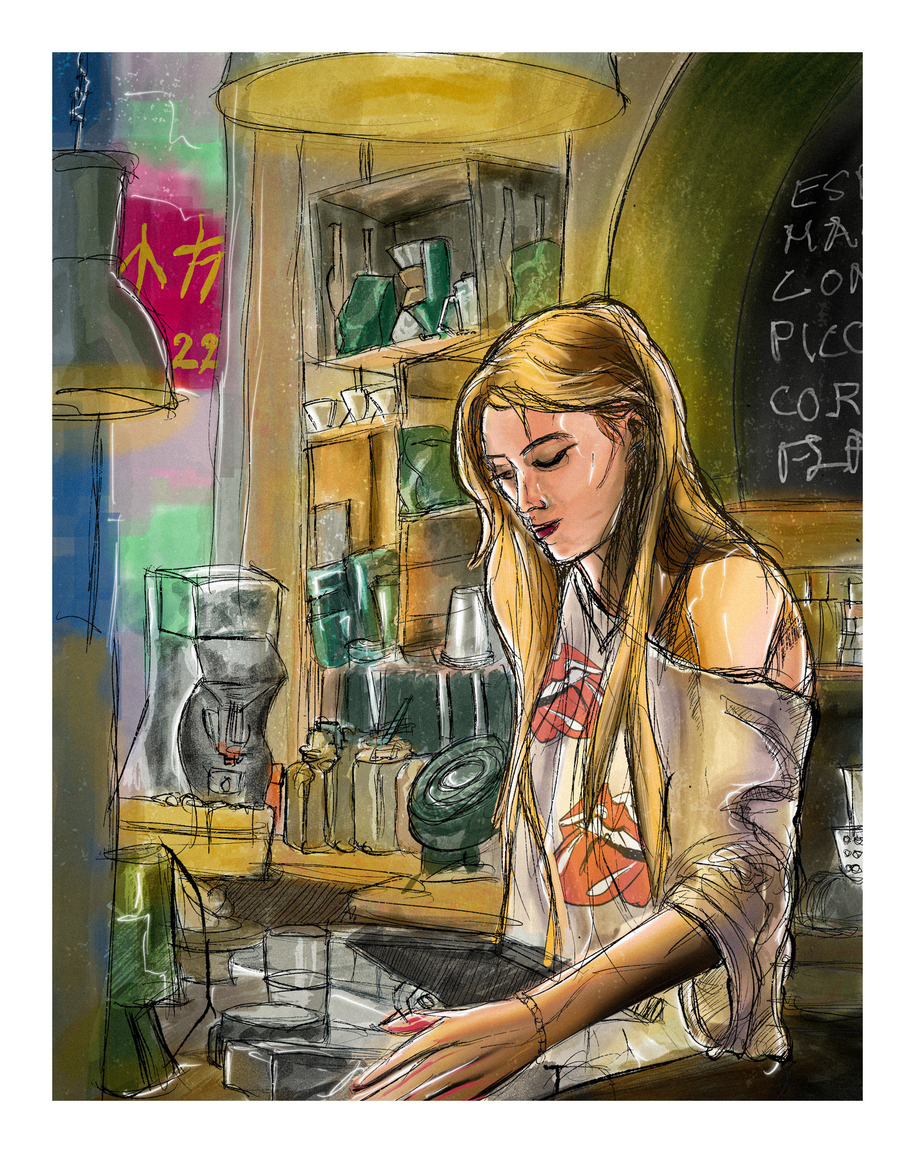Woman In Cafe