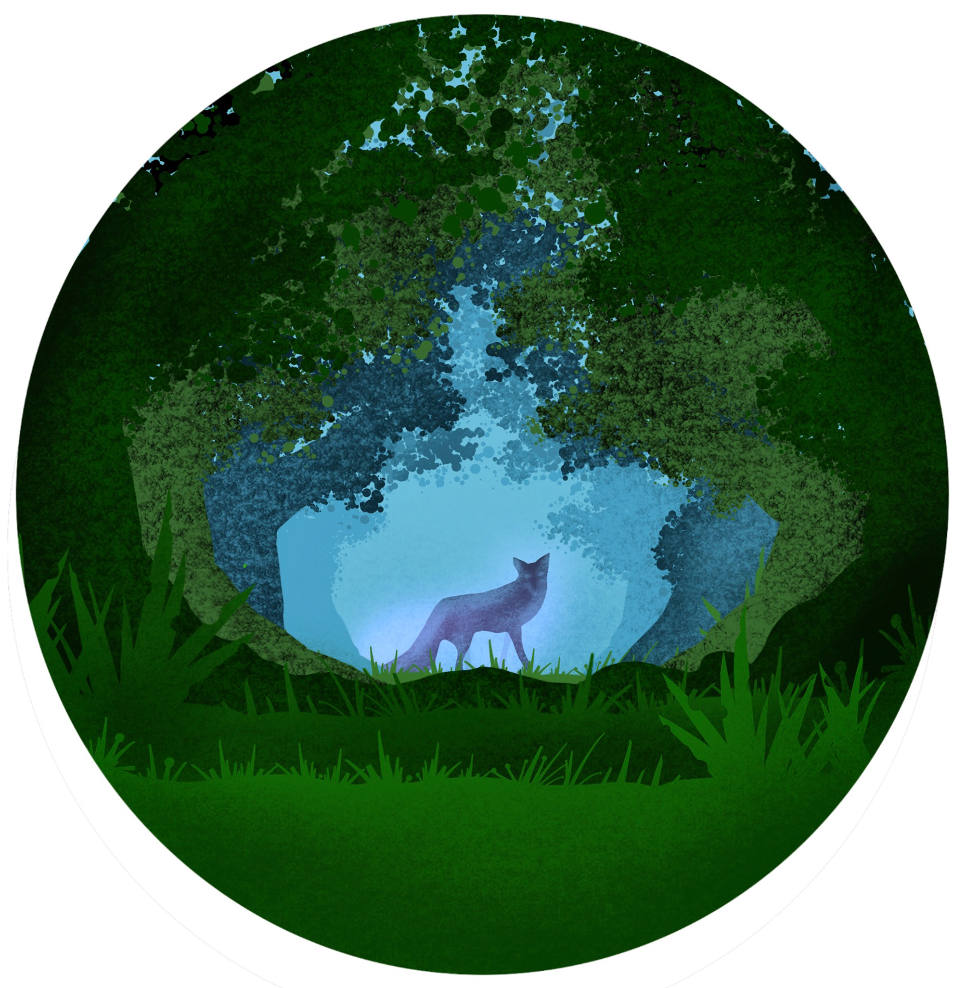 Purple Fox in the Forest