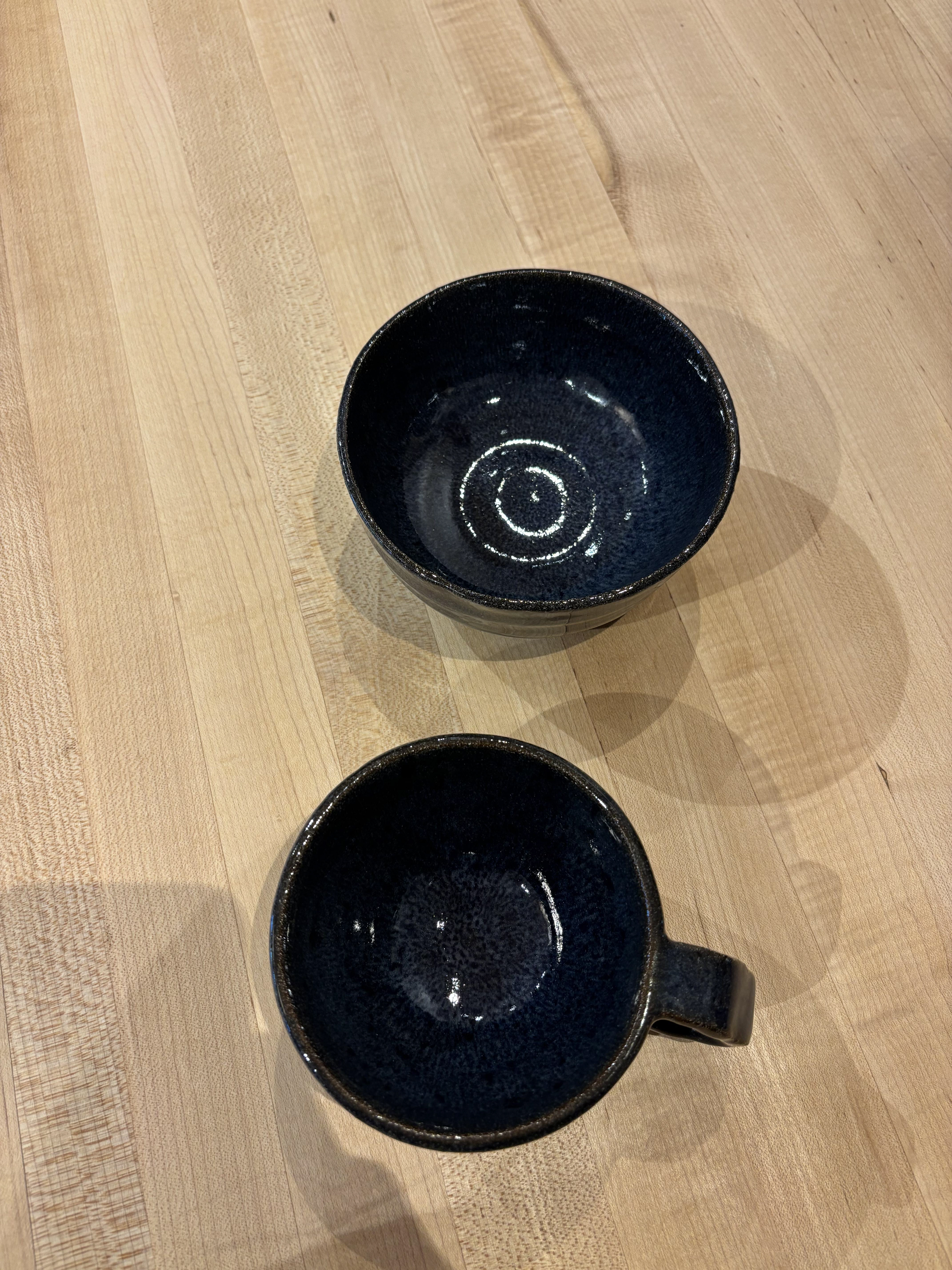 mug and bowl inside glaze