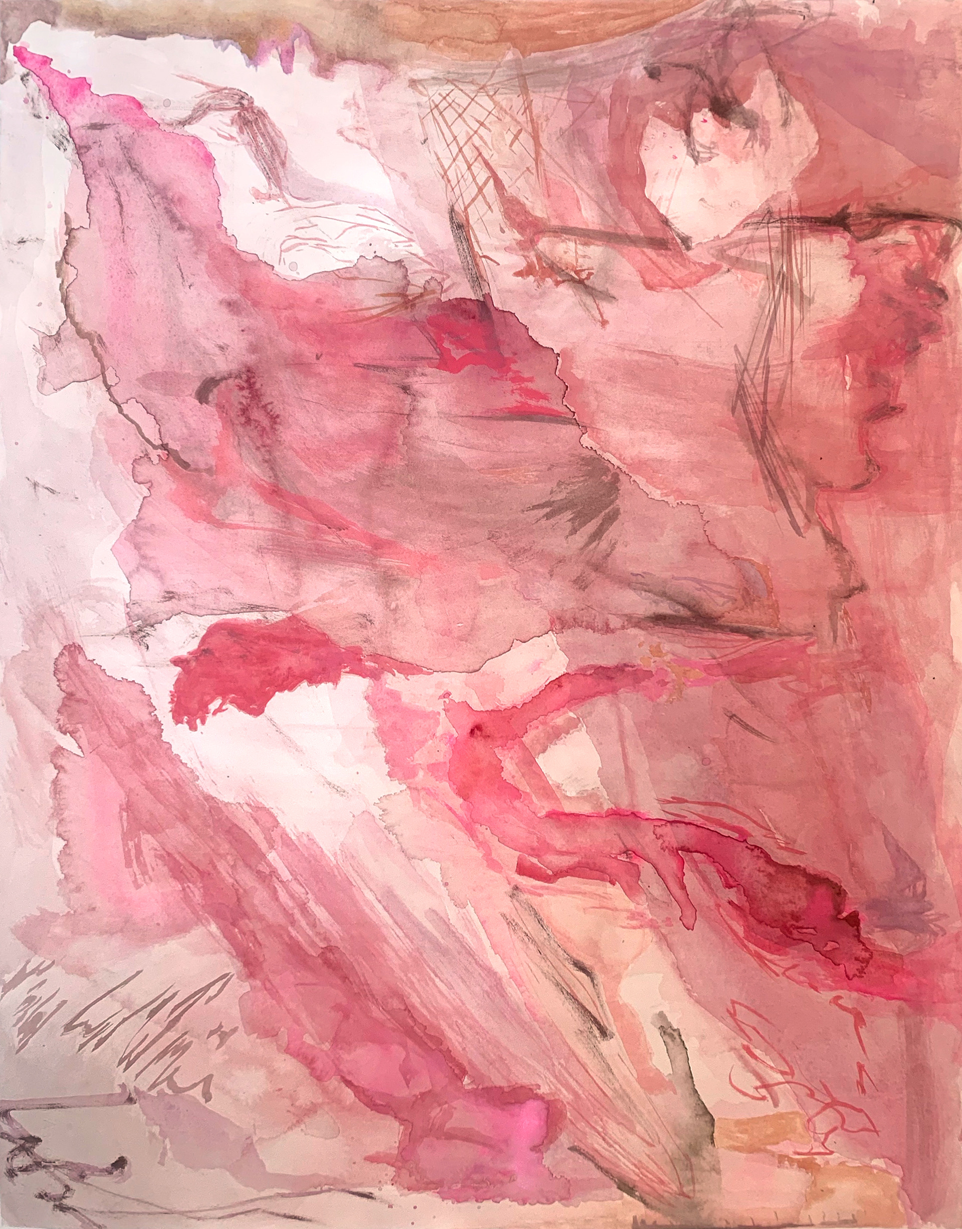 inconsistencies, watercolor on paper, 2019, 22"x30"