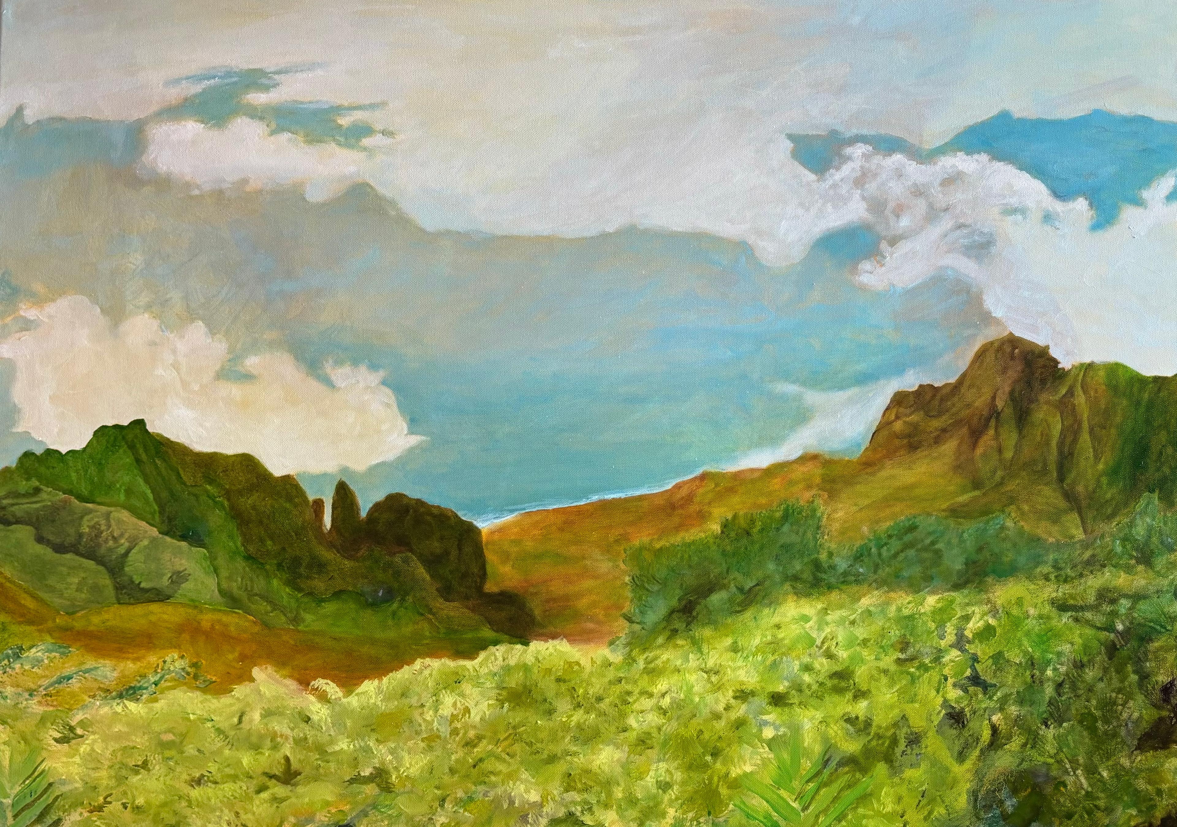 koke'e lookout/napali coast, oil on canvas, 36"x48", 2024