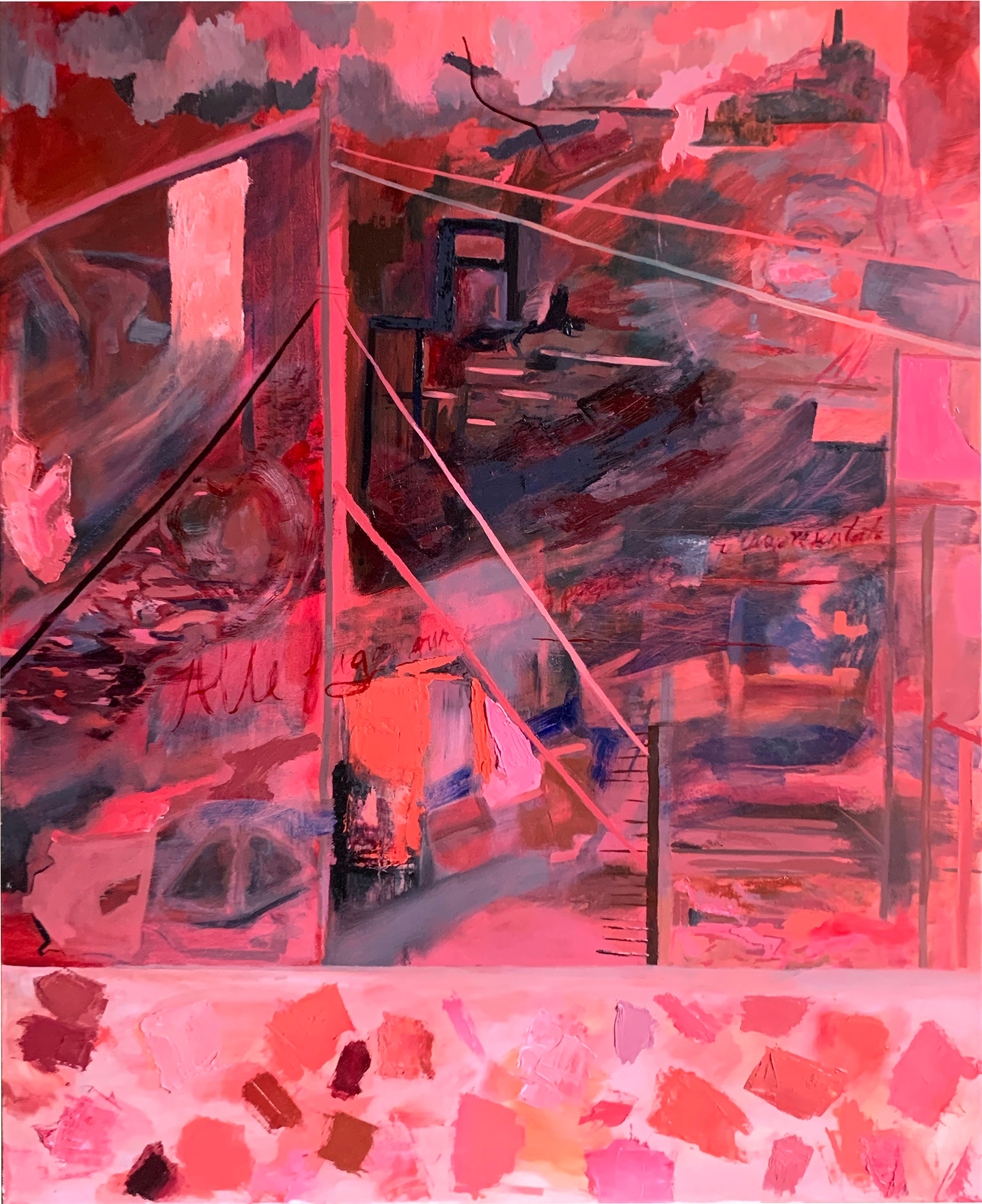 the rise and fall, oil, 2019, 36"x48"