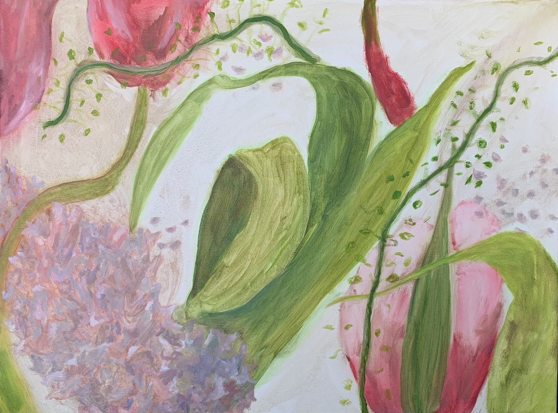 pineki's bouquet, oil on canvas, 18"x24"