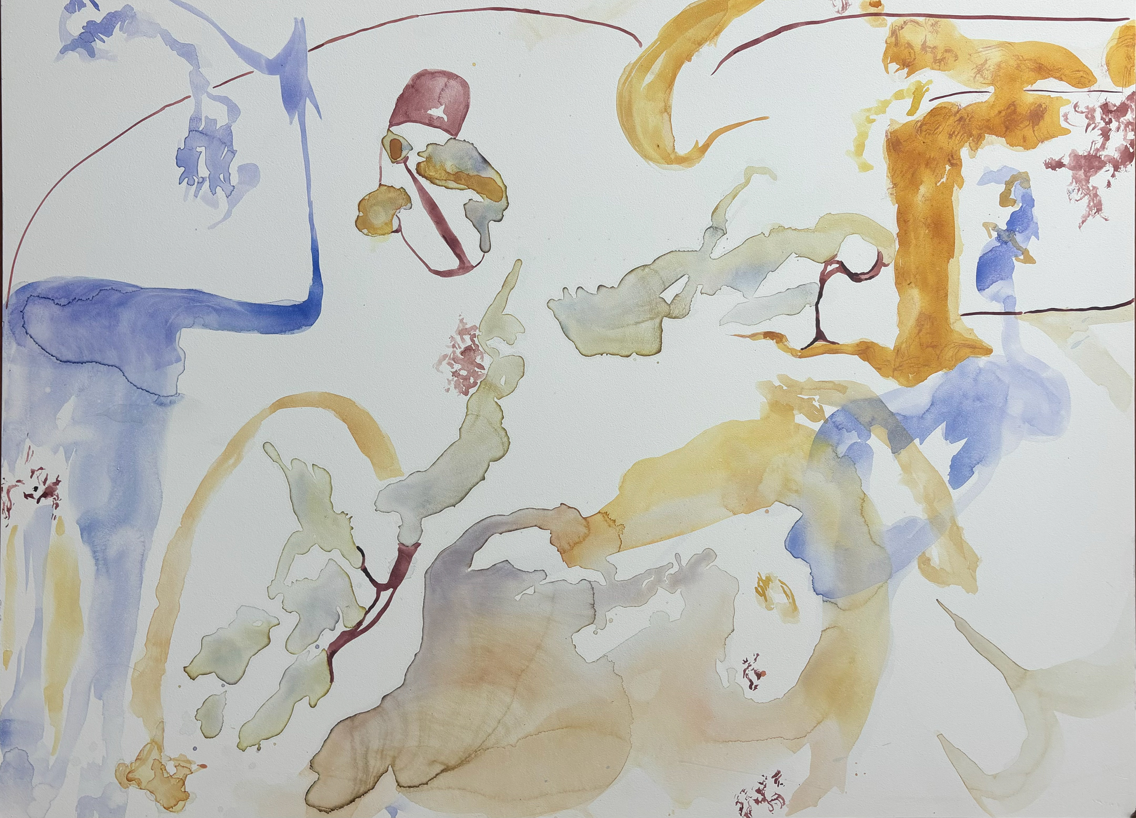 dos gardenias, watercolor on panel, 2024, $100