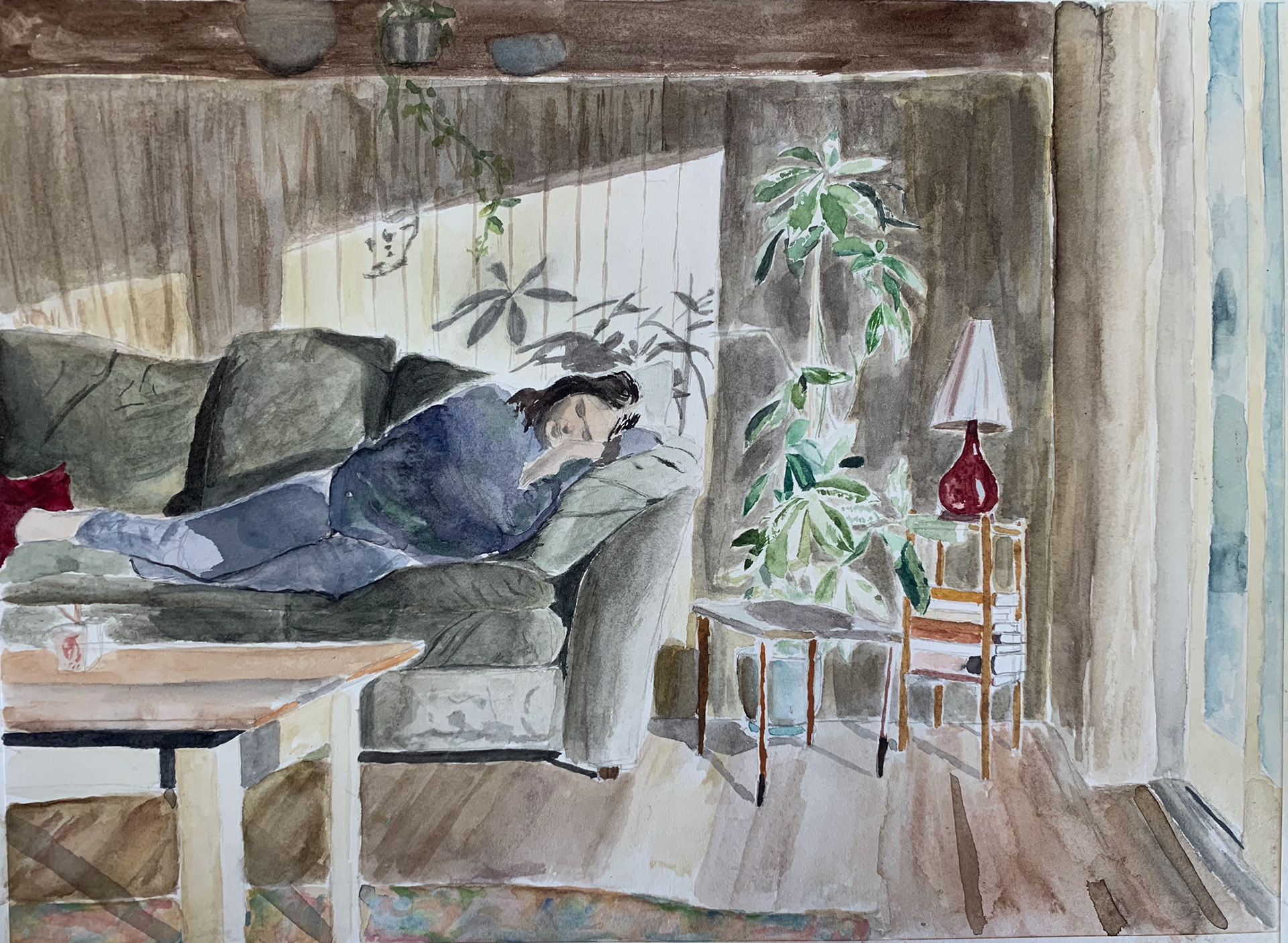 "infatuation with a stranger" (2019) watercolor on paper, 11"x17"