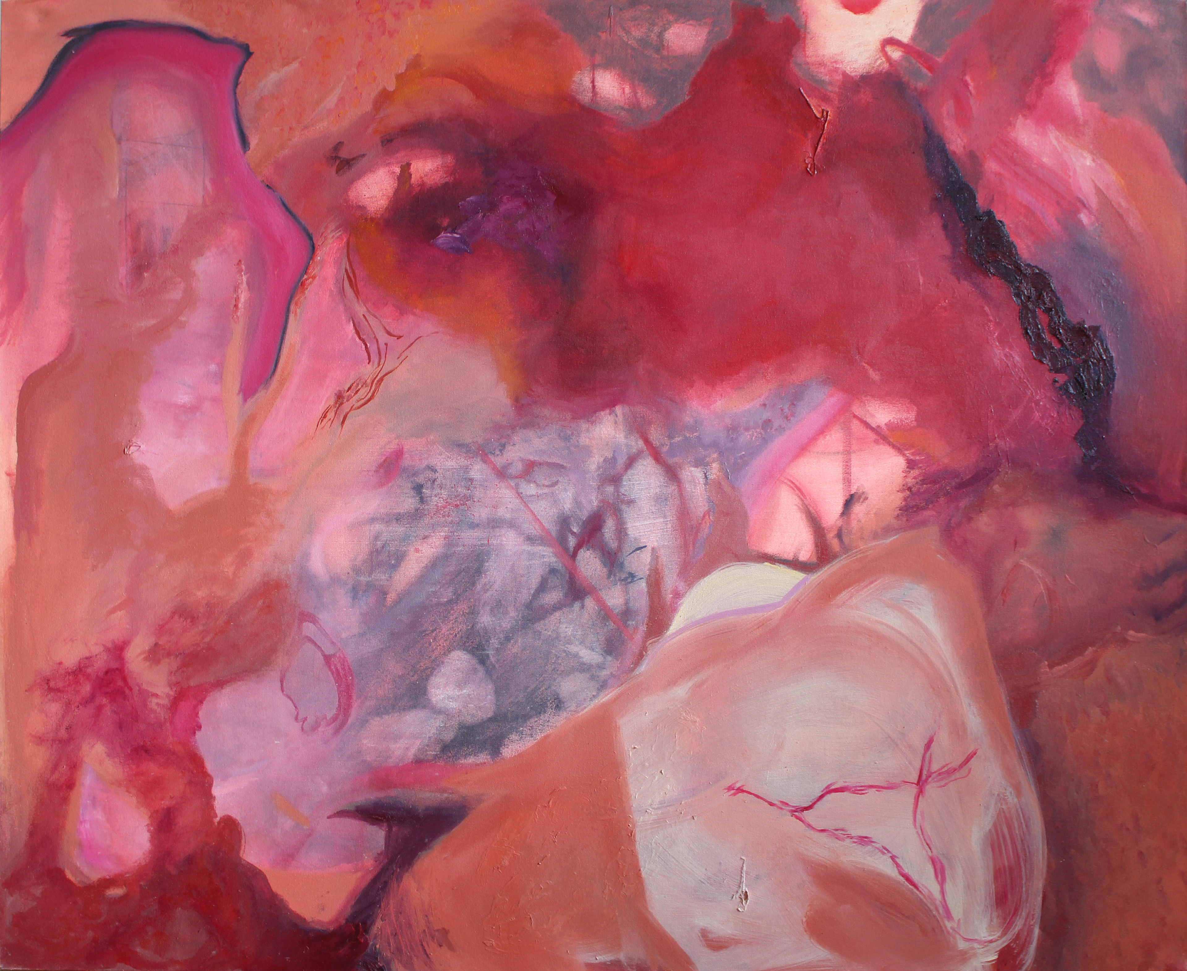 the beginning, oil, 2019, 60"x48"