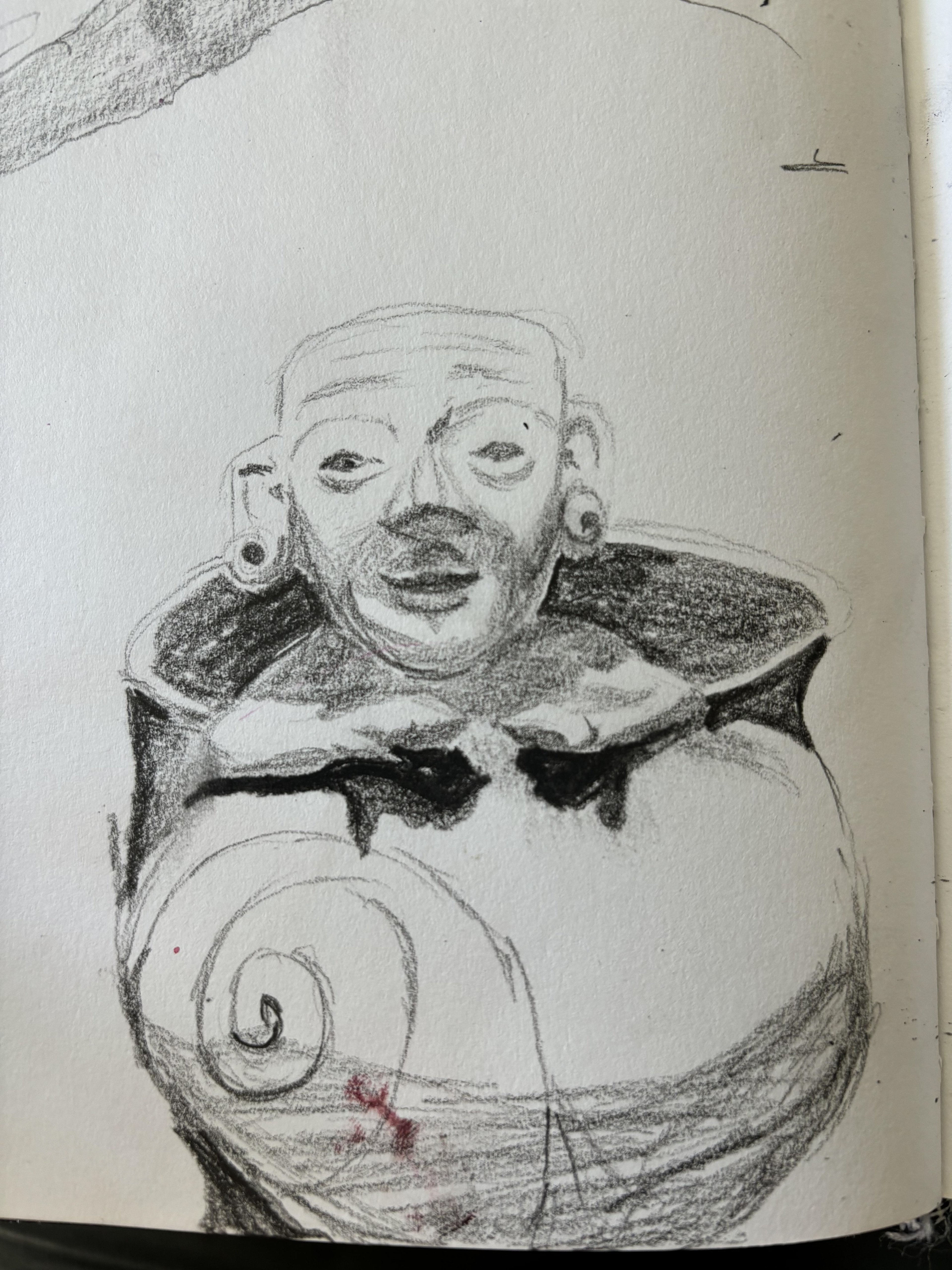 Dios N, cargador del Cosmos; graphite and charcoal, 2023