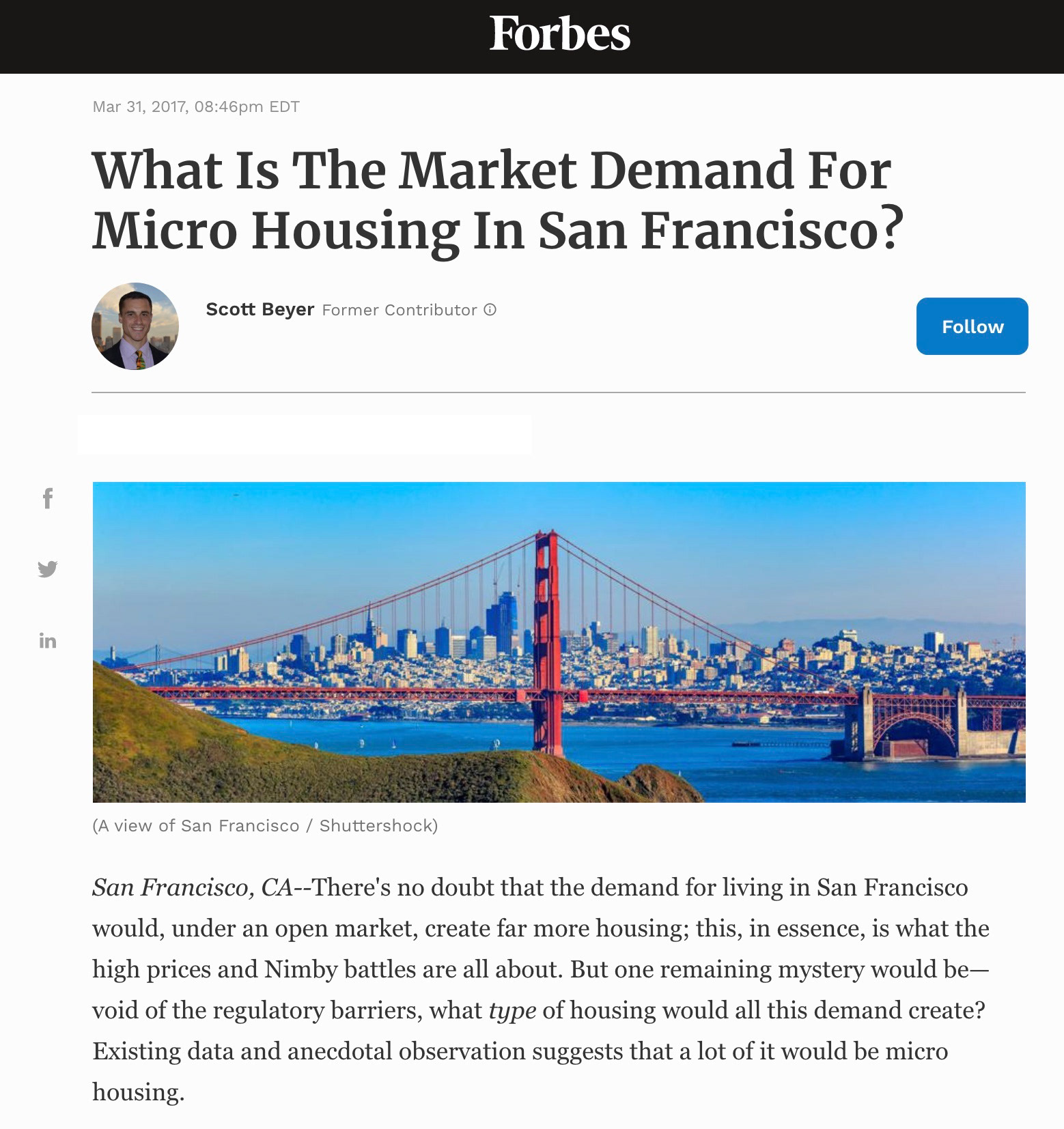 Forbes: San Francisco Golden Gate Bridge