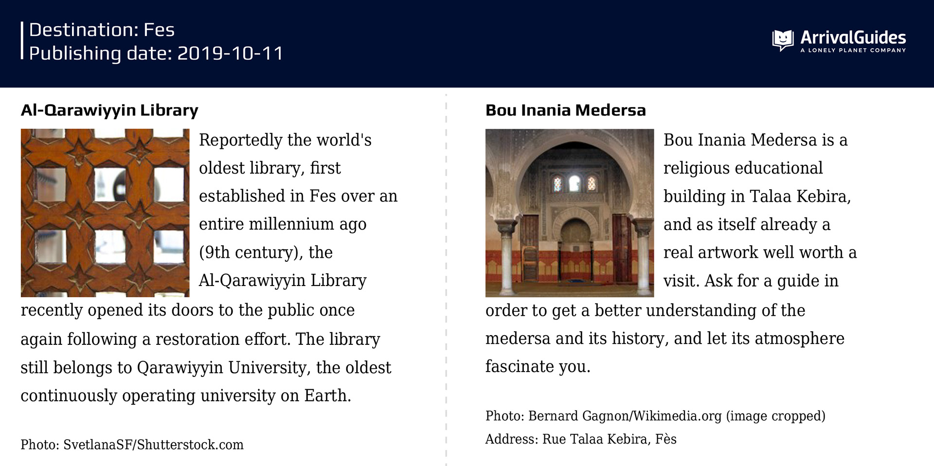 Webjet Arrival Guides: Fes