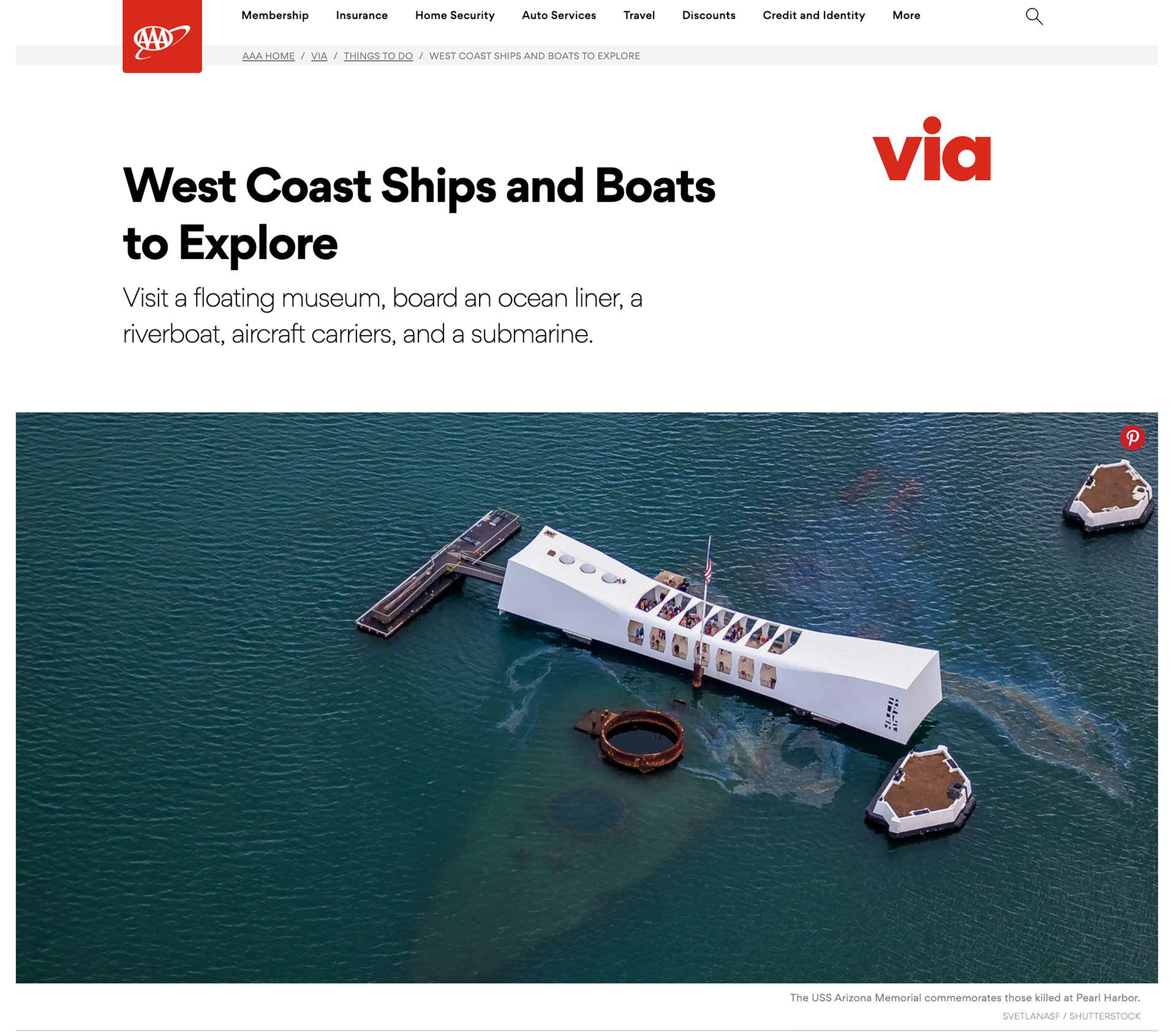 AAA: USS Arizona in Pearl Harbor, Hawaii