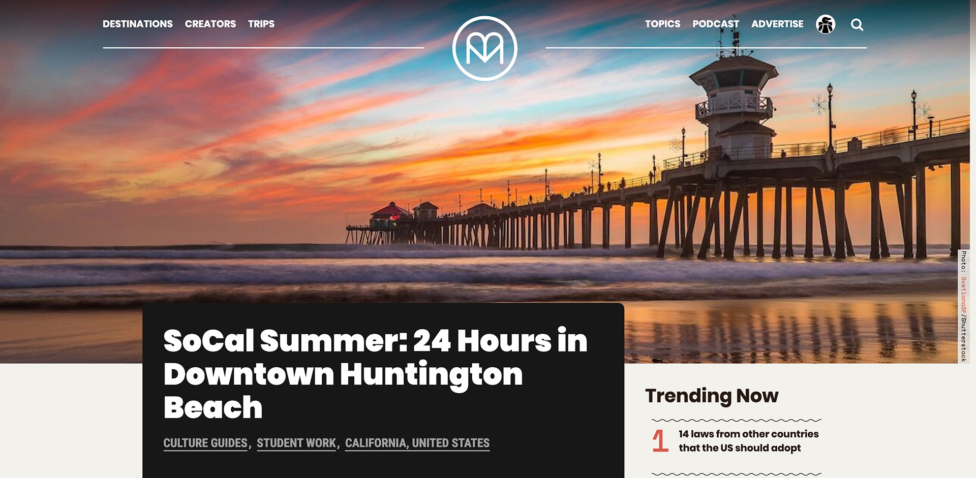 Matador Network: Sunset at the Huntington Beach Pier