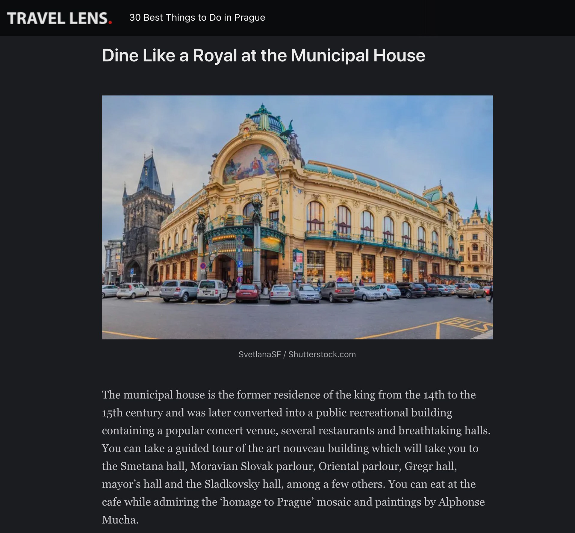 Travel Lens:  Prague Municipal House