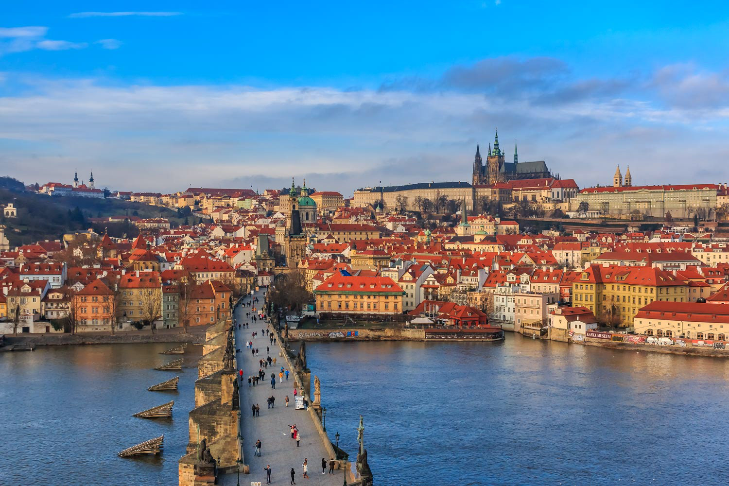 View onto Prague Castle from Charles Bridge
