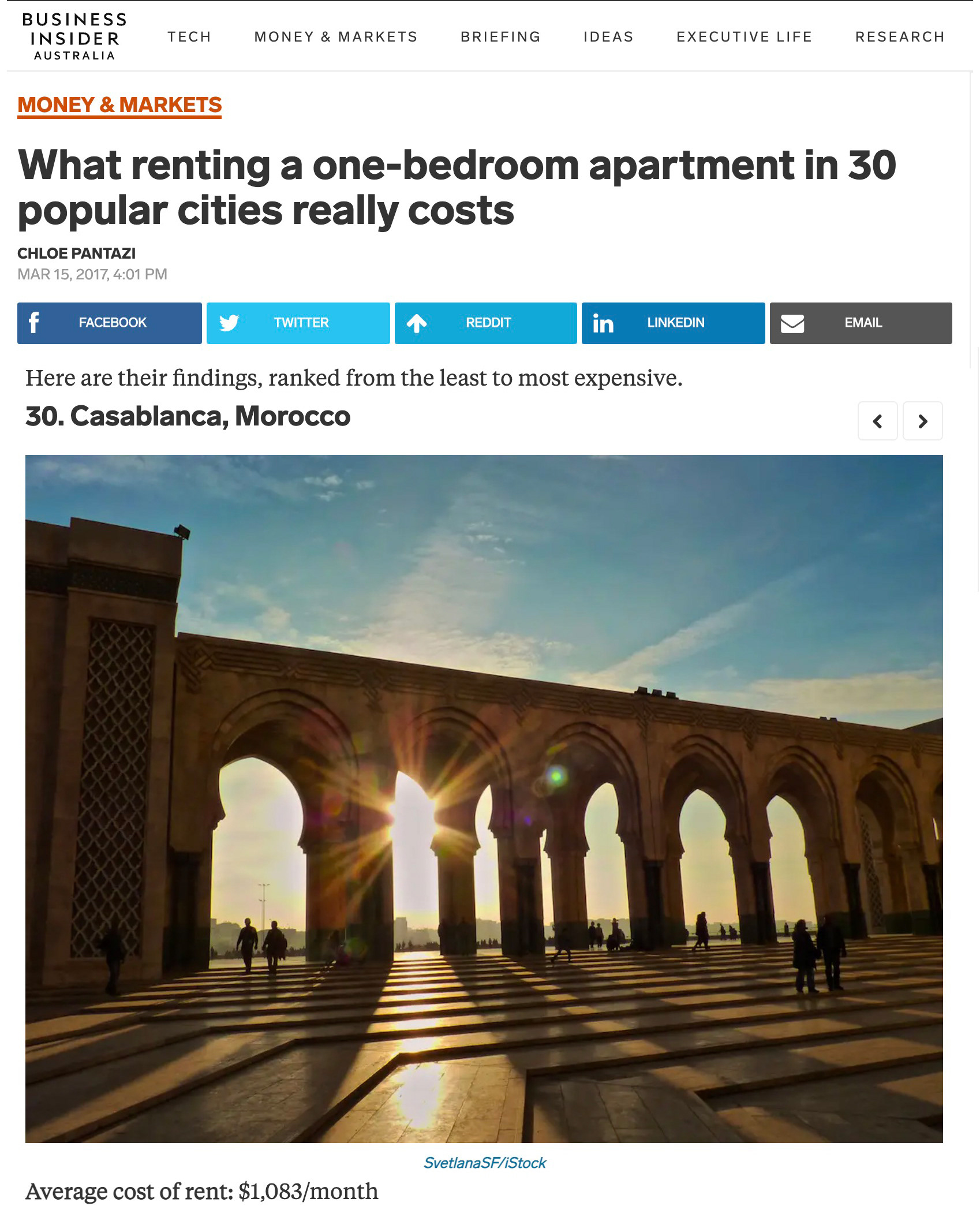 Business Insider Australia: Sunset at the Hassan II Mosque in Casablanca, Morocco