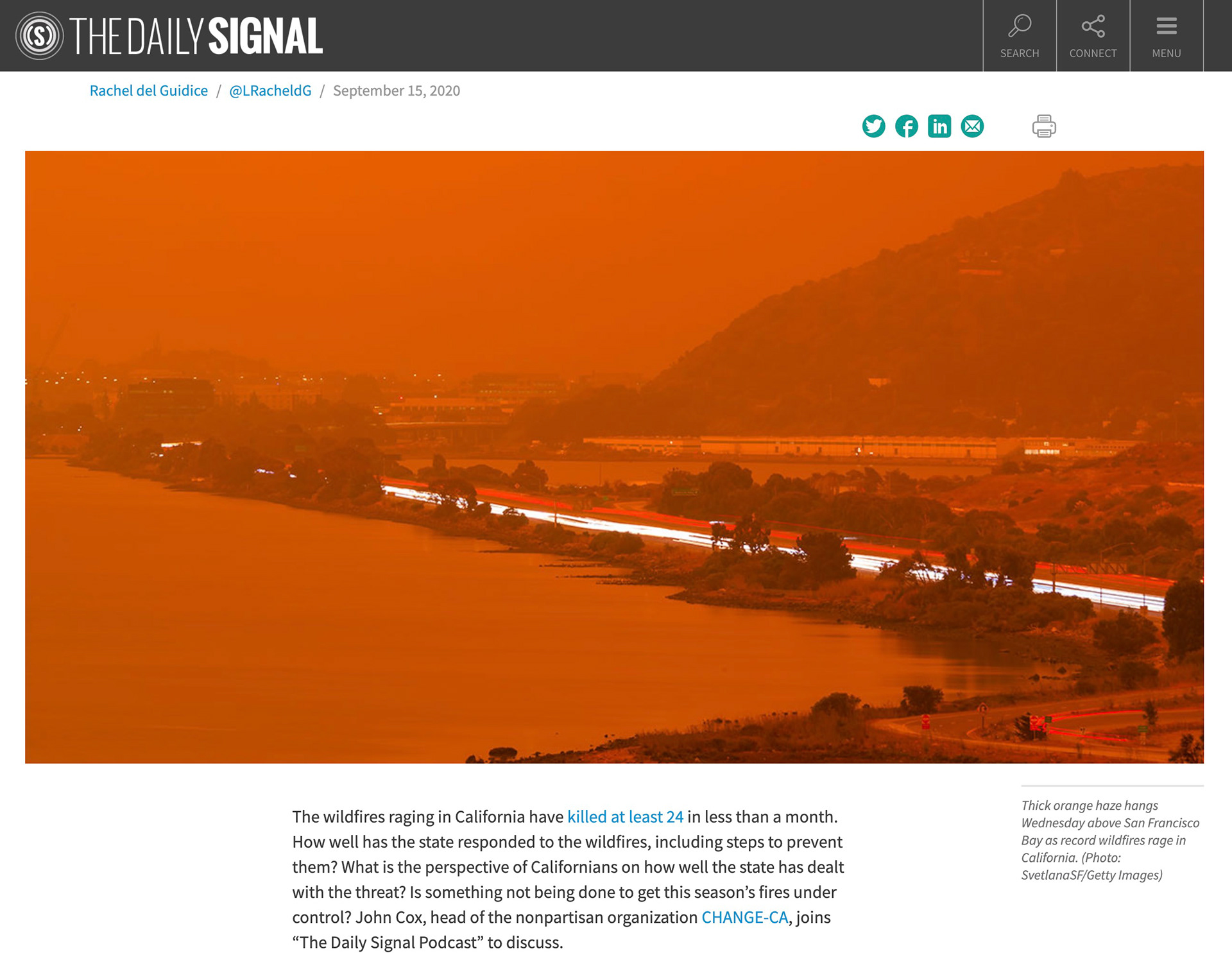 The Daily Signal: Orange Skies in San Francisco
