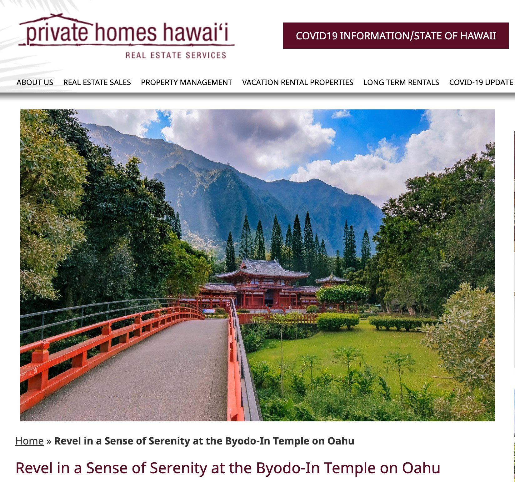 Private Homes Hawaii: Byodo-In Temple in Oahu, Hawaii