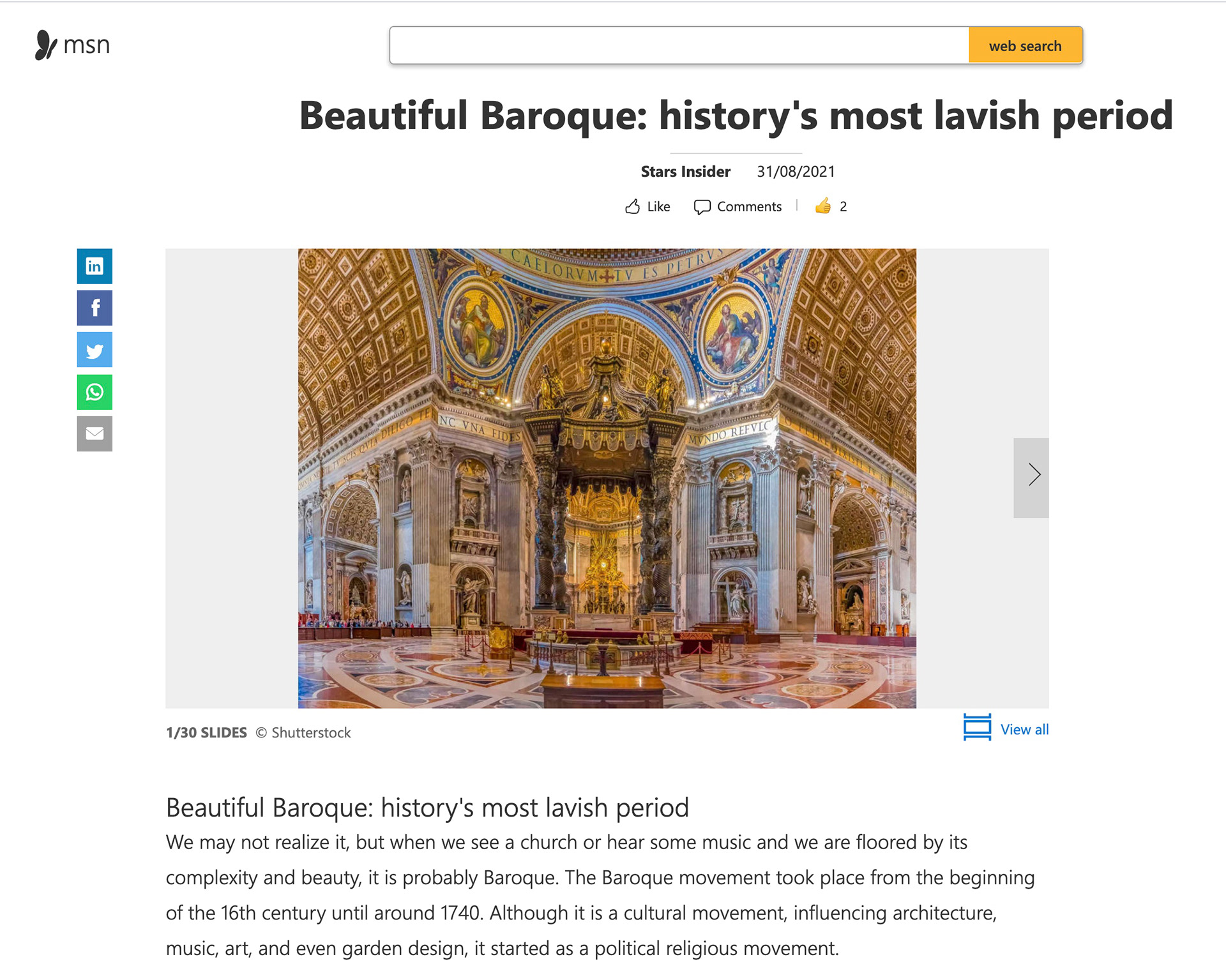 MSN: The Altar of the Sait Peter's Cathedral in the Vatican