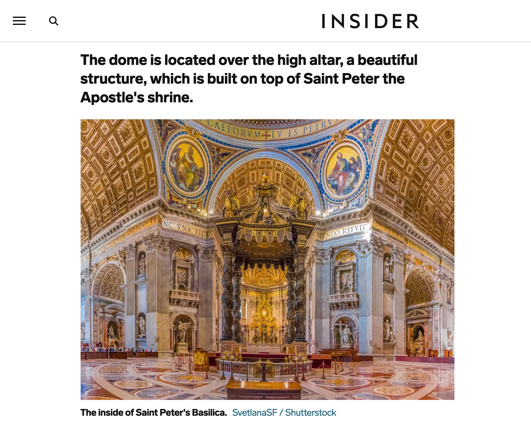 Insider: Altar at the Saint Peter's Cathedral, Vatican