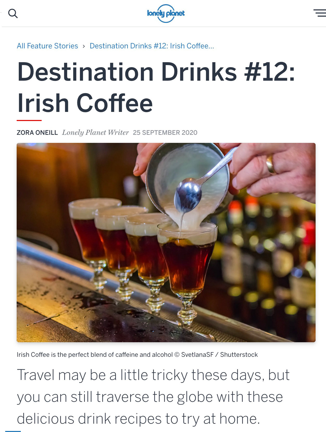 Lonely Planet:  Irish Coffee in Buena Vista cafe, San Francisco