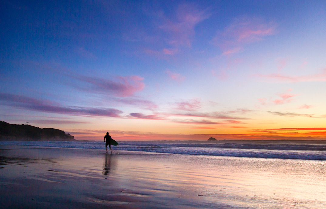 Evening surfer