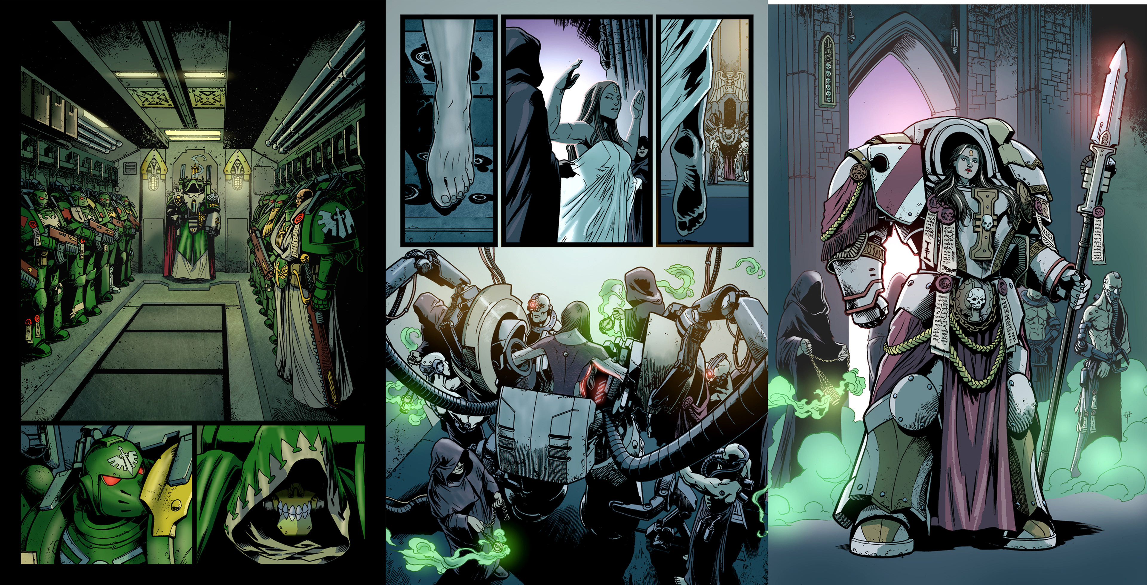 Warhammer 40,000 Revelations Pencils - Tazio Bettin, Inks - Enrica Angiolini (Coloured For My Portfolio Only)