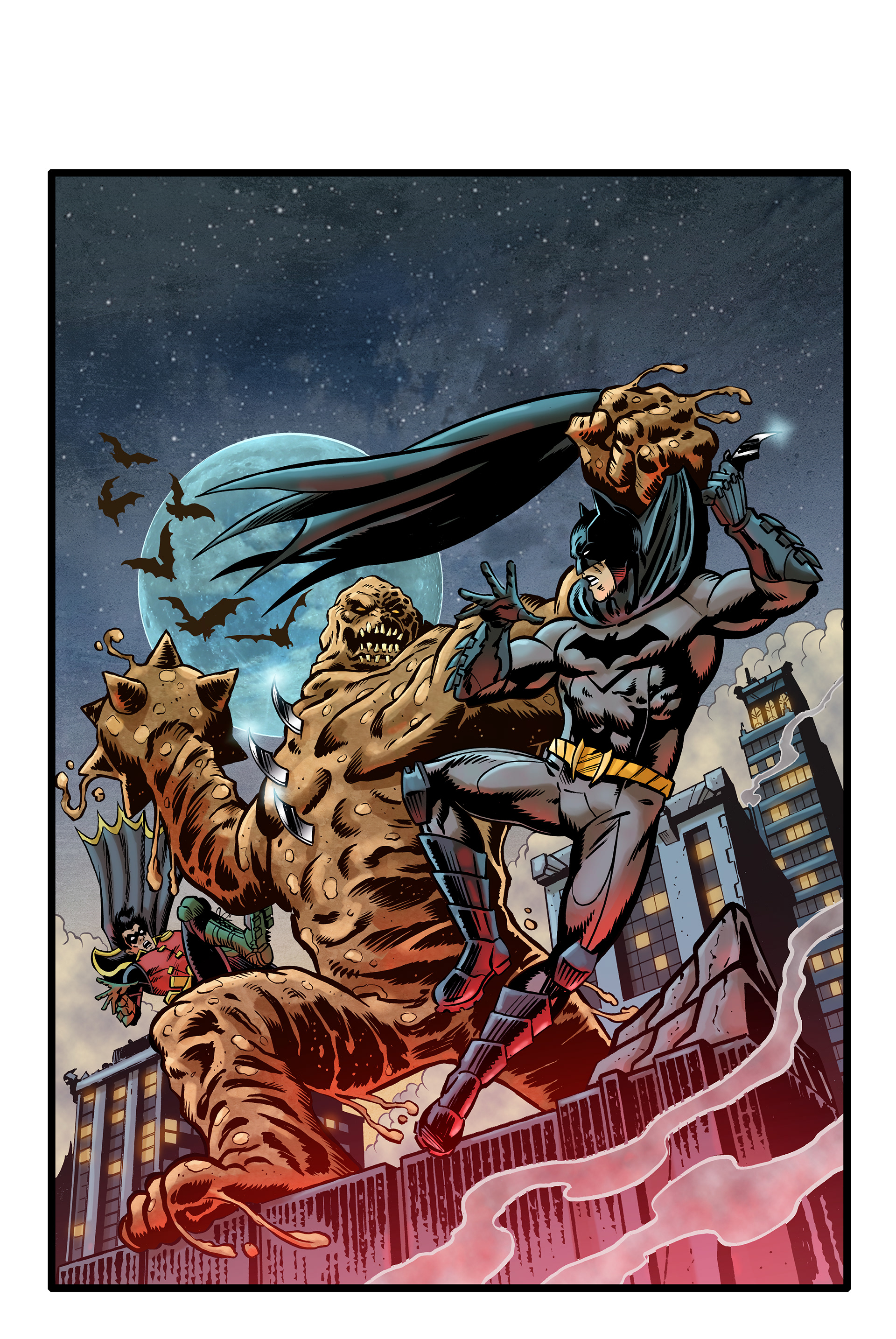 Art by Russ Leach. Cover for Batman Hero Time (Panini/D.C.)